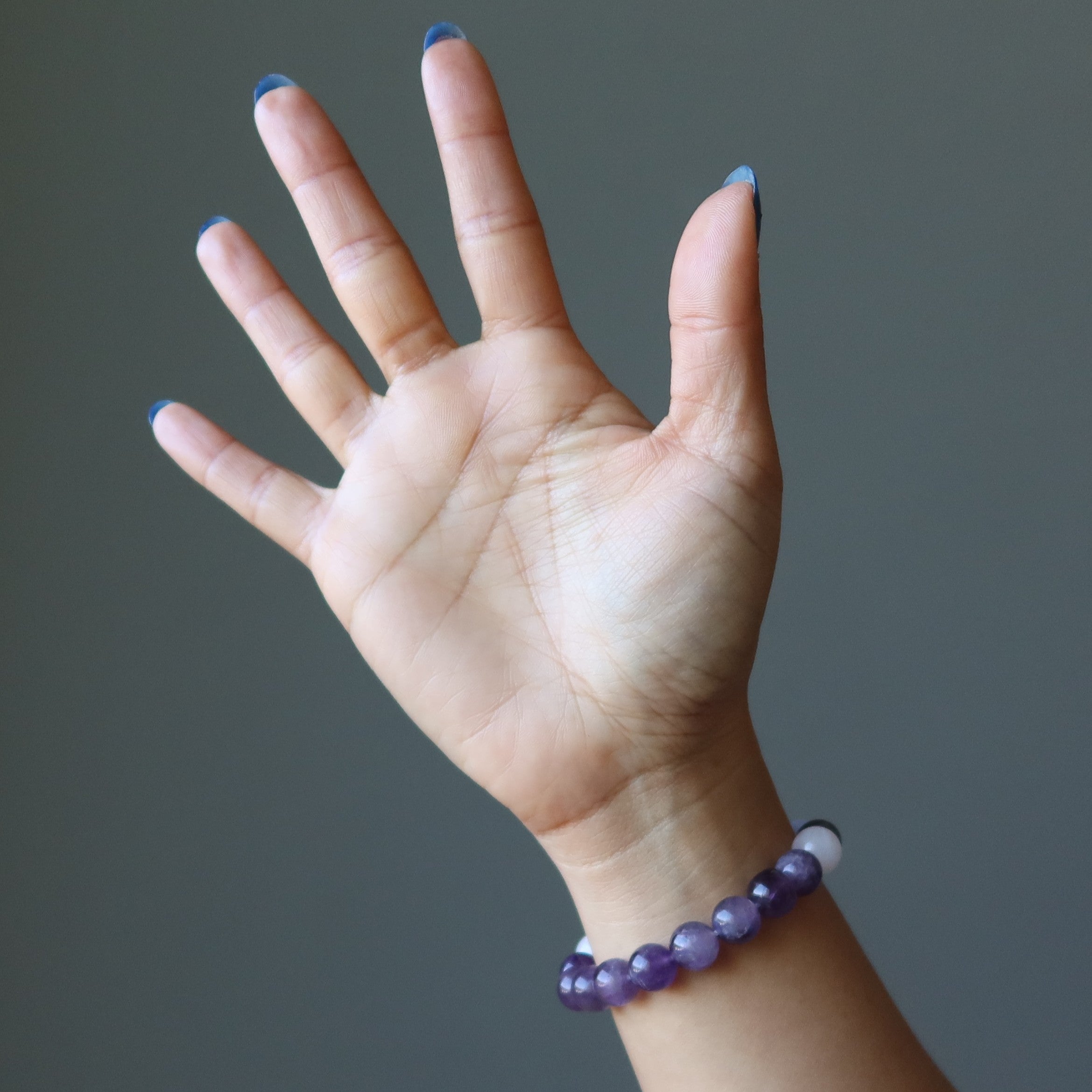 Kristall-Schlafarmband: Amethyst Rosenquarz Blaue Spitze Achat