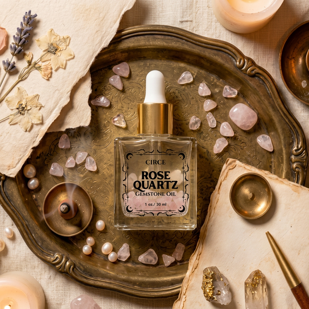 Huile Corporelle au Quartz Rose – Amour de Soi & Éclat Cristallin | 100 ml