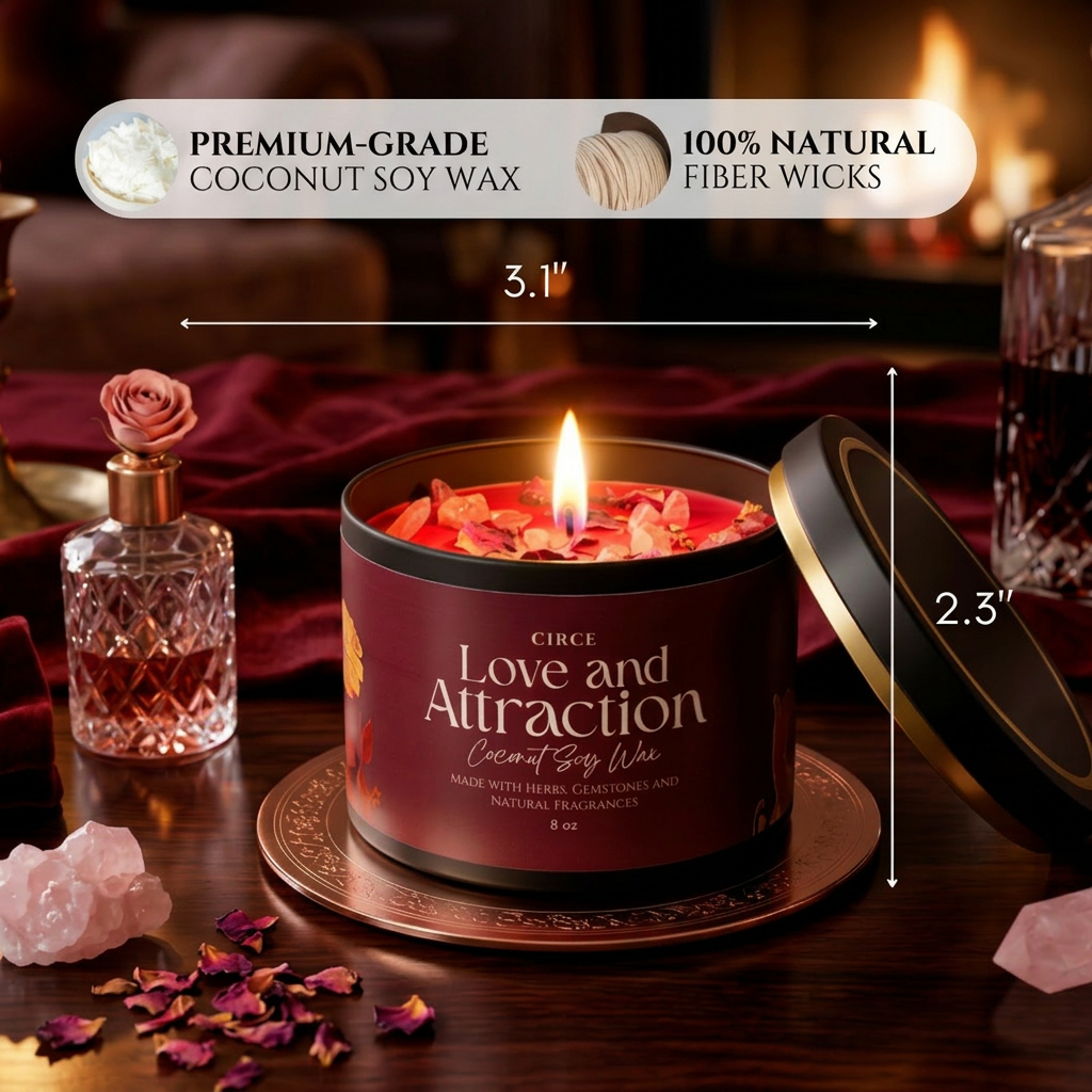 Bougie Amour et Attraction — Manifestation Romantique 227 g