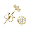 Boucles d'oreilles clous rondes en moissanite couleur D en argent sterling 925 pour femme, idéales pour les fêtes