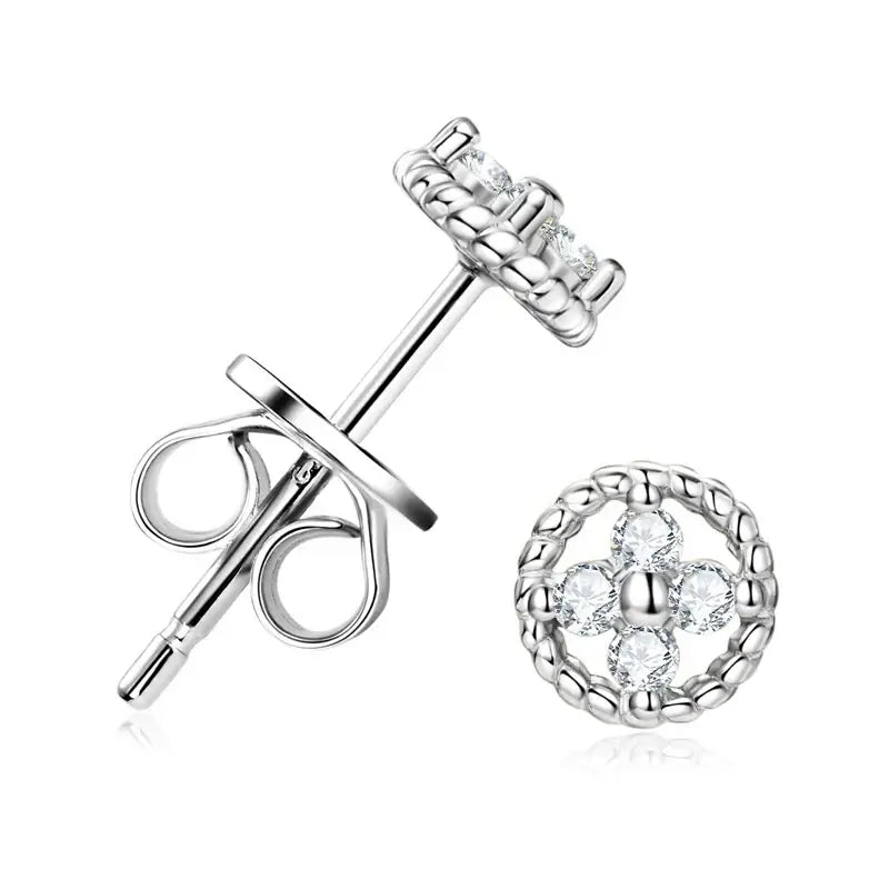 D-Color Moissanite Runde Ohrstecker 925 Sterling Silber für Damen Party