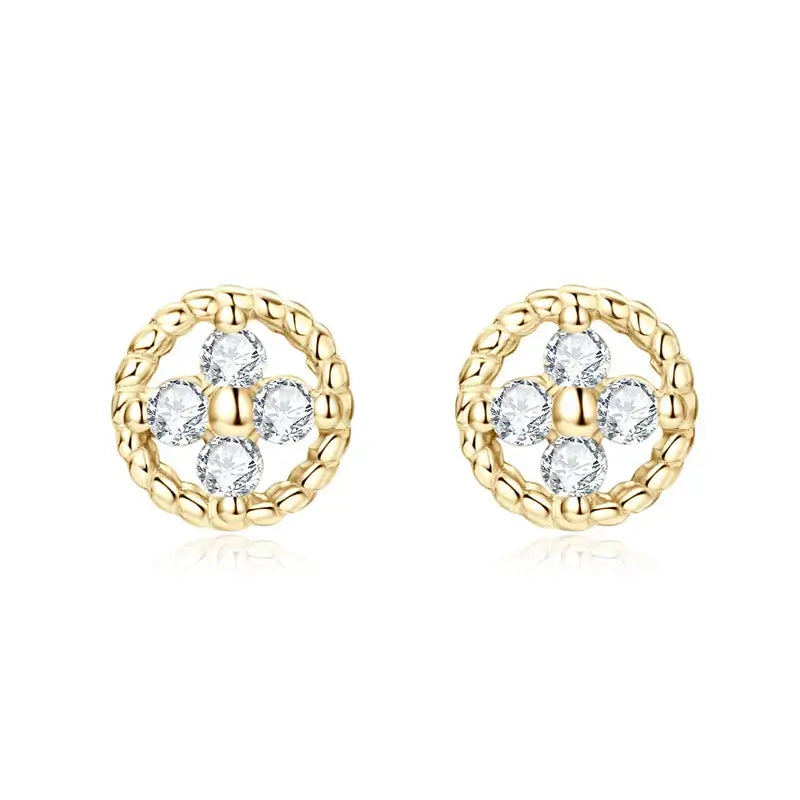Boucles d'oreilles clous rondes en moissanite couleur D en argent sterling 925 pour femme, idéales pour les fêtes