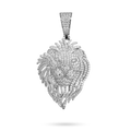 Moissanite Lion Head Pendant in 925 Sterling Silver