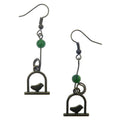 Diopside Earrings Song Birds Green Crystal