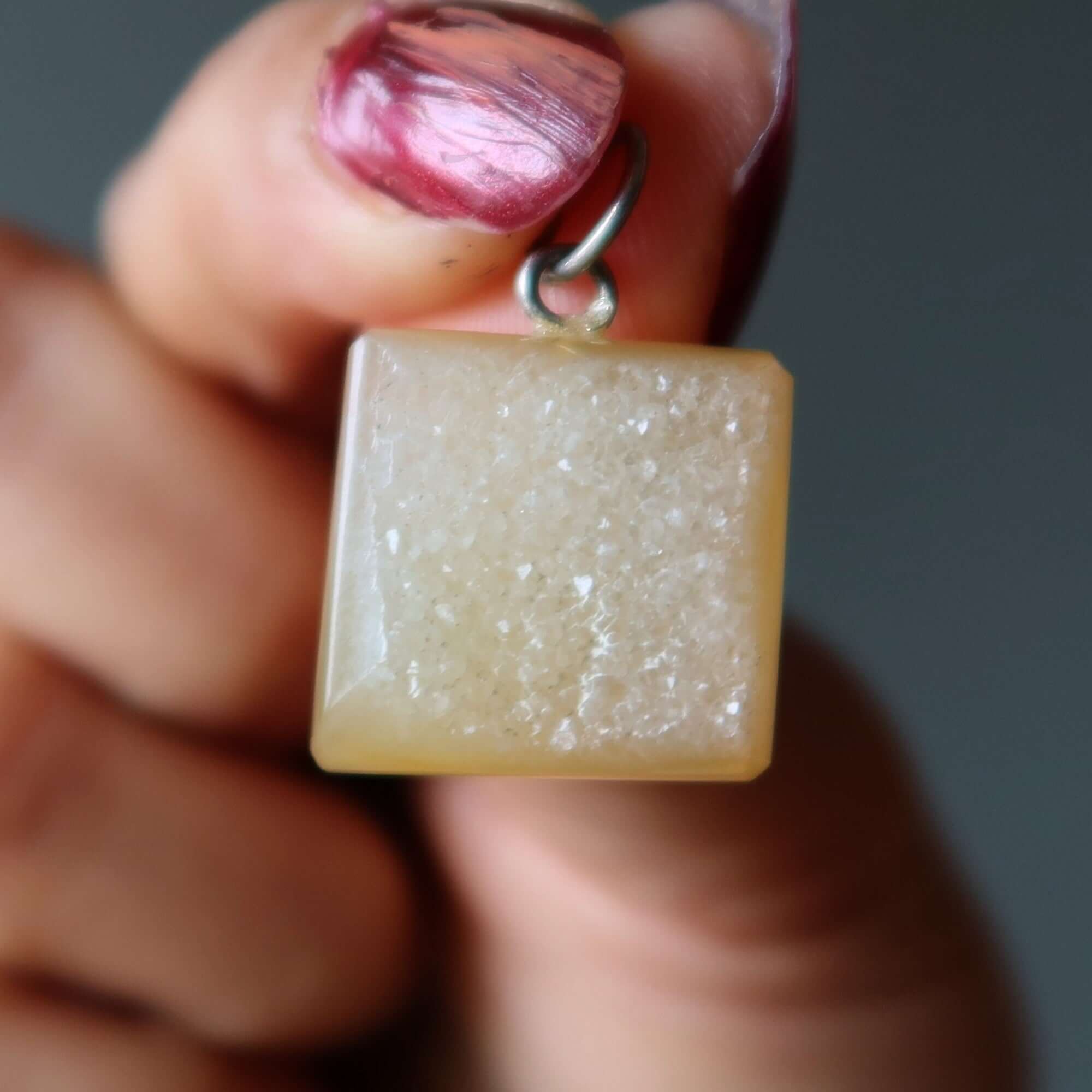 Druzy Quartz Pendant Window to Sparkling World