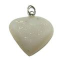 Pendentif Quartz Drusy Blanc Goutte Divinité Éblouissante
