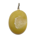 Druzy Quartz Pendant Oval Yellow Agate Stone