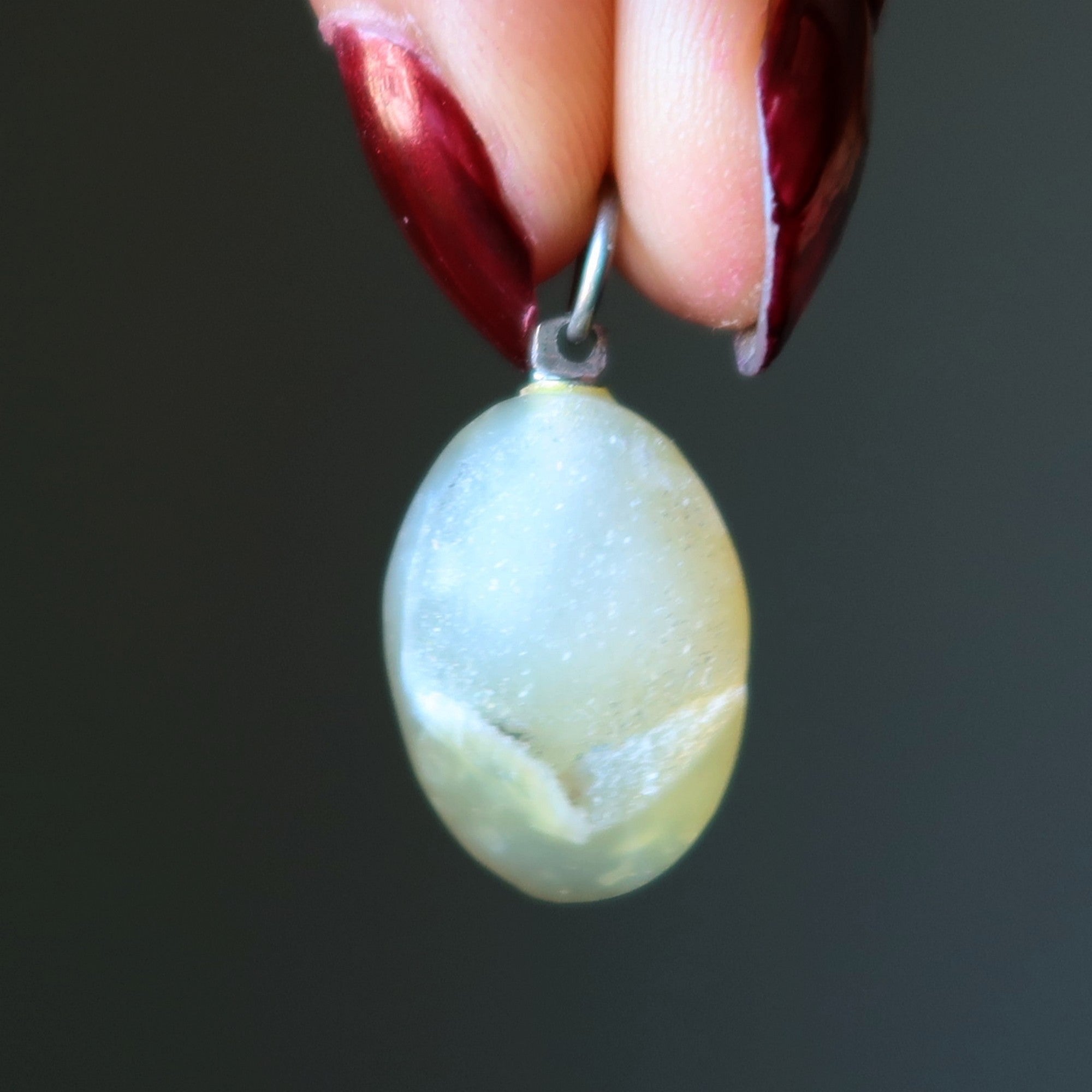Druzy Quartz Pendant Oval Yellow Agate Stone