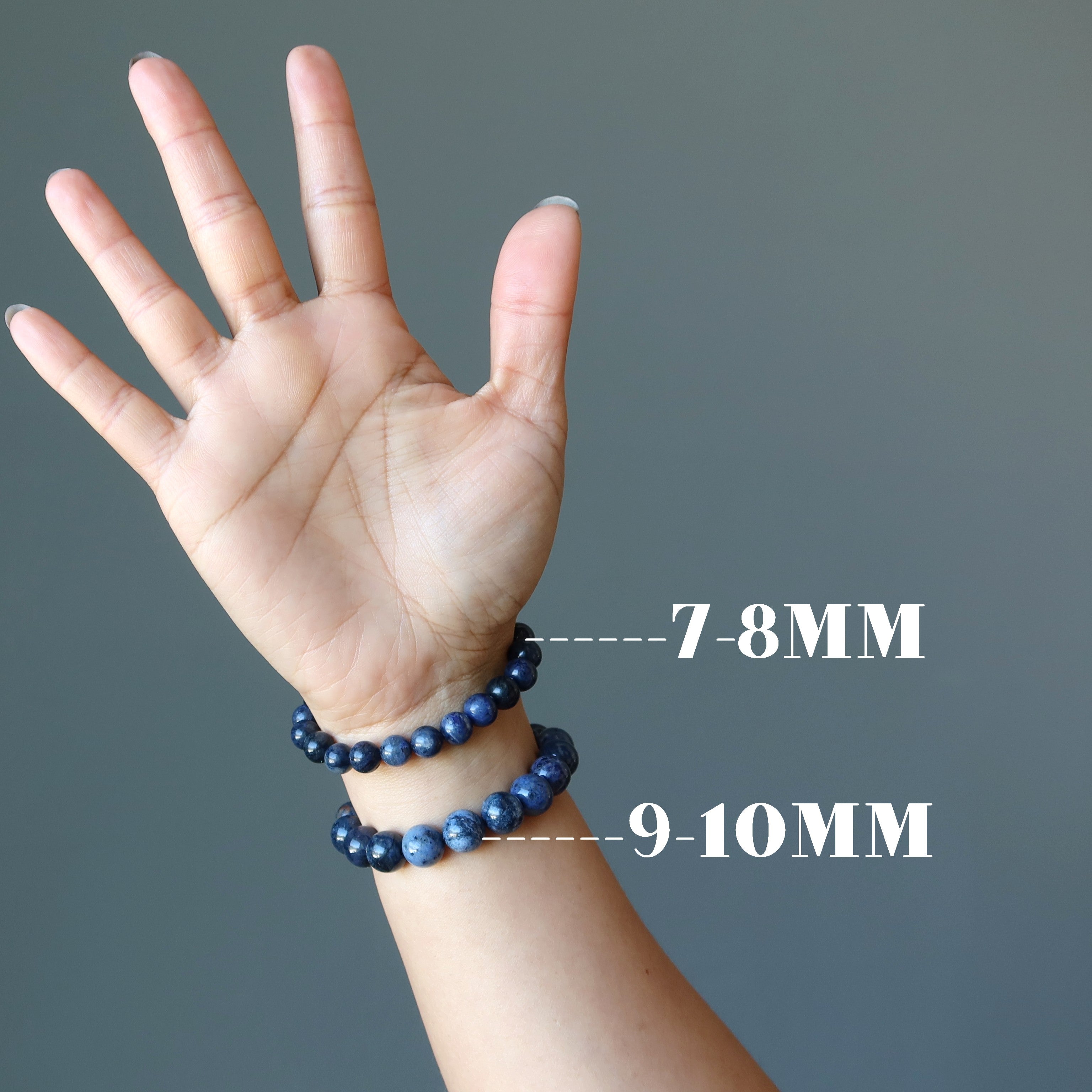 Dumortierite Bracelet Natural Gemstone Beads Blue Can-Do