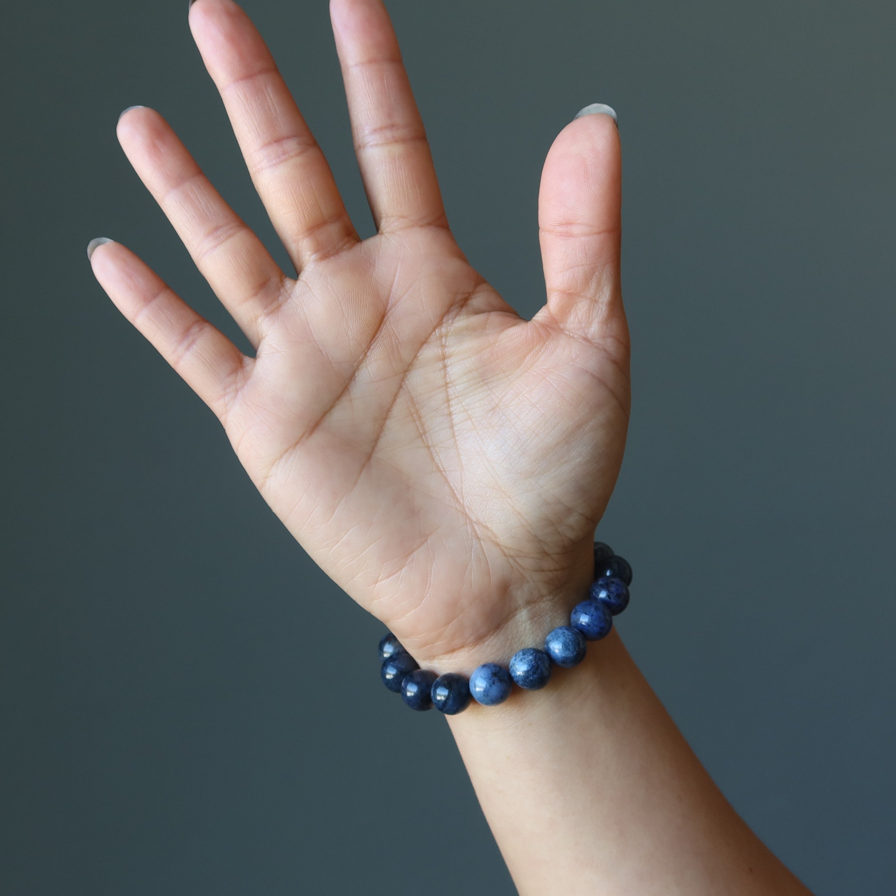 Dumortierite Bracelet Natural Gemstone Beads Blue Can-Do