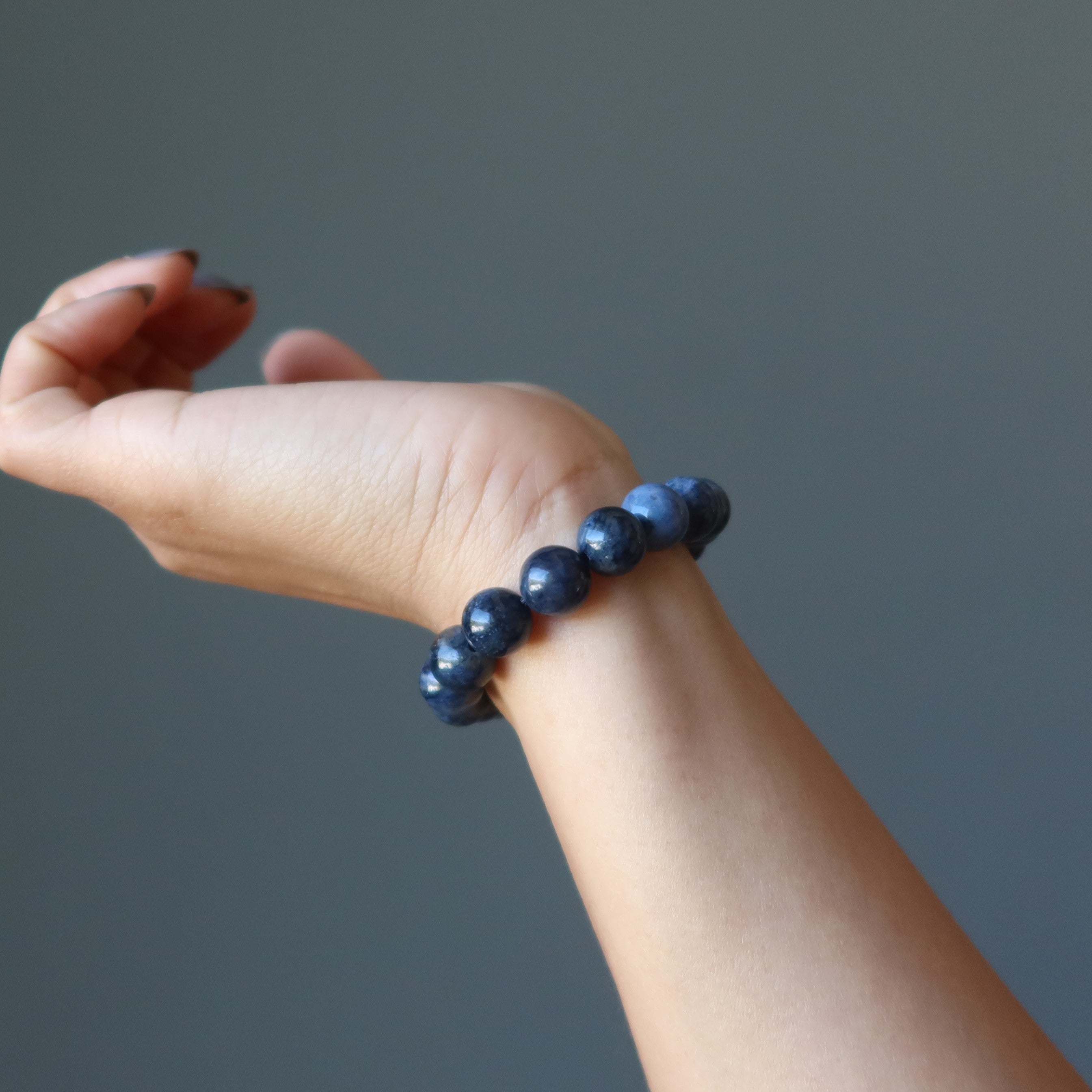 Dumortierite Bracelet Natural Gemstone Beads Blue Can-Do