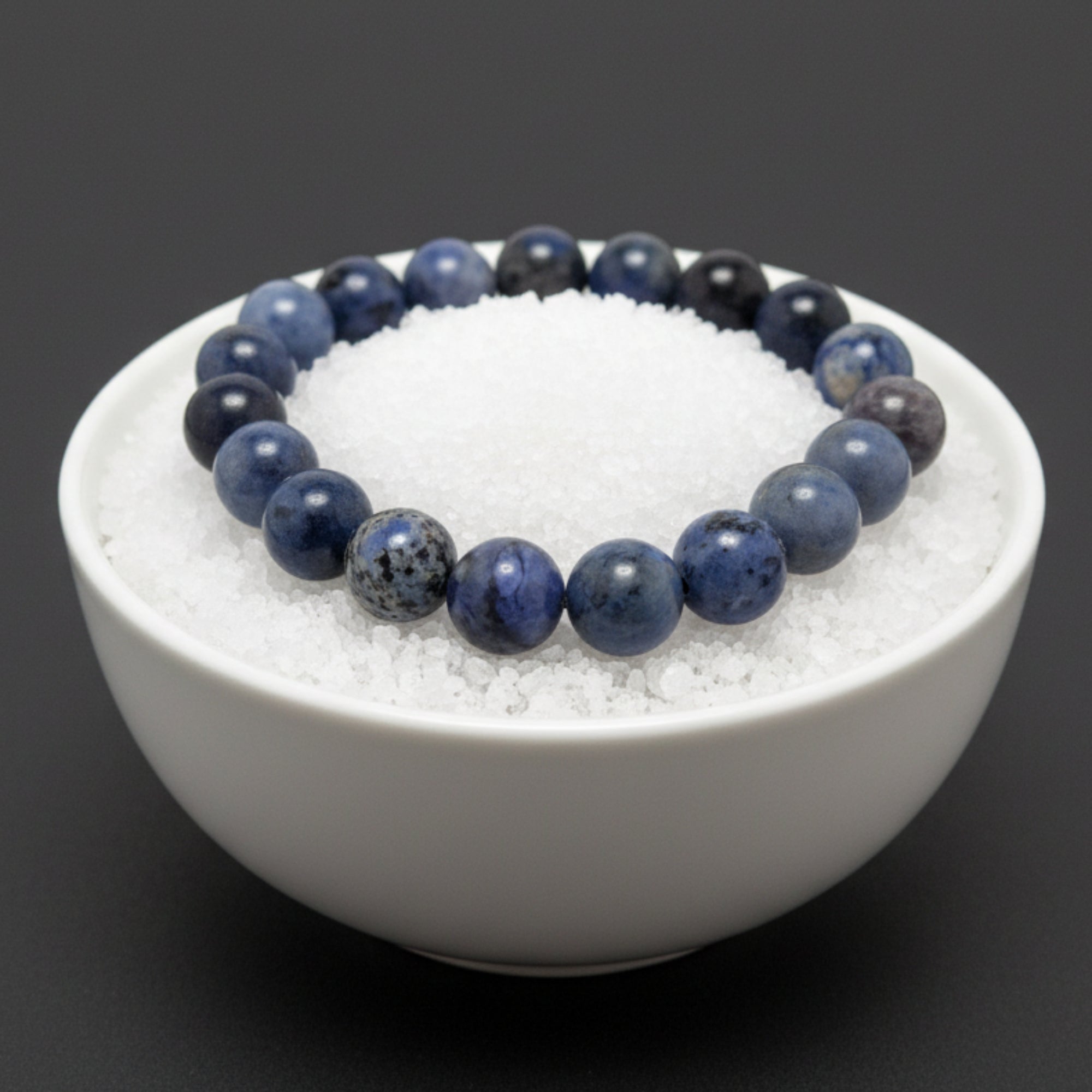 Dumortierite Bracelet Natural Gemstone Beads Blue Can-Do