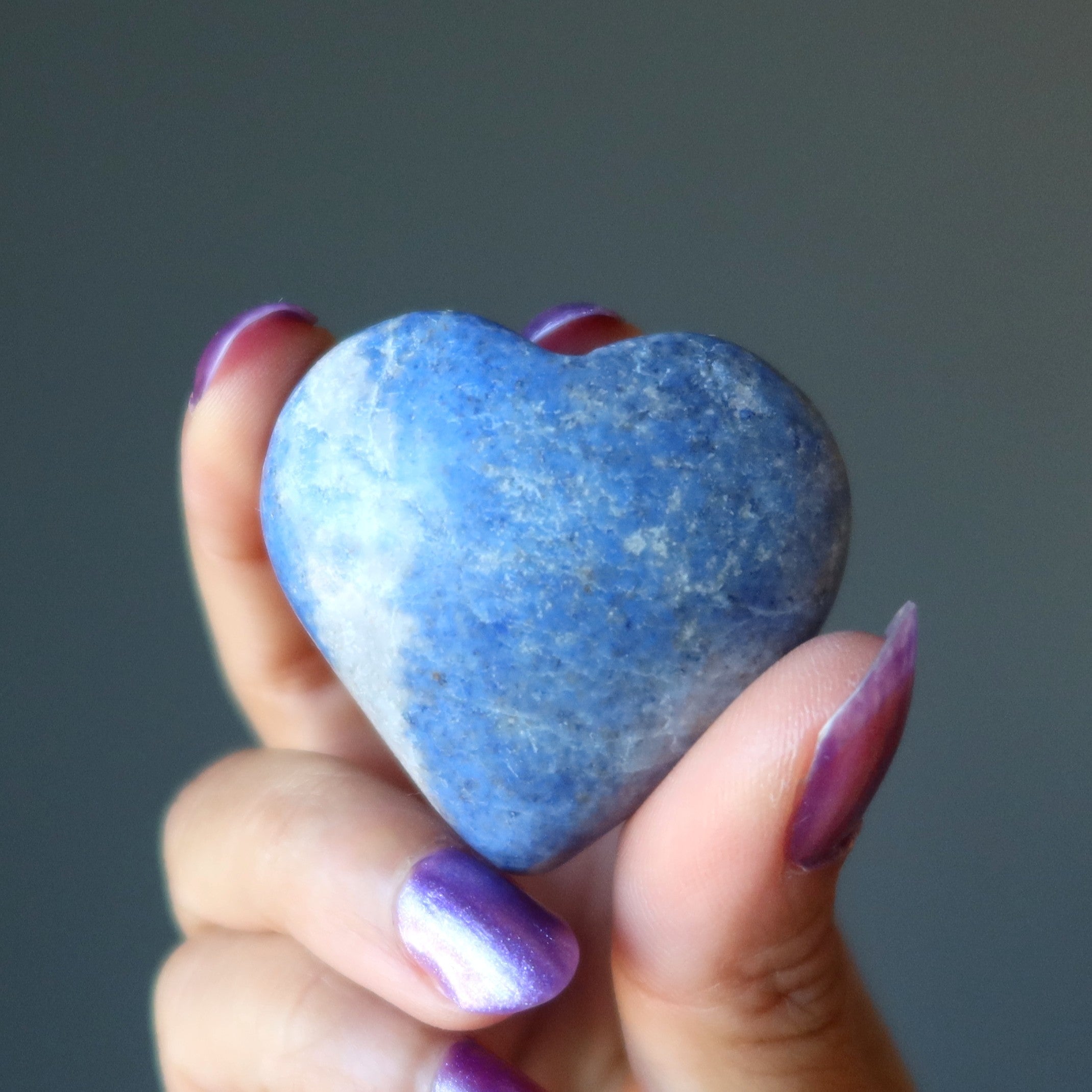 Dumortierite Heart Blue Badge Love Honor Loyalty