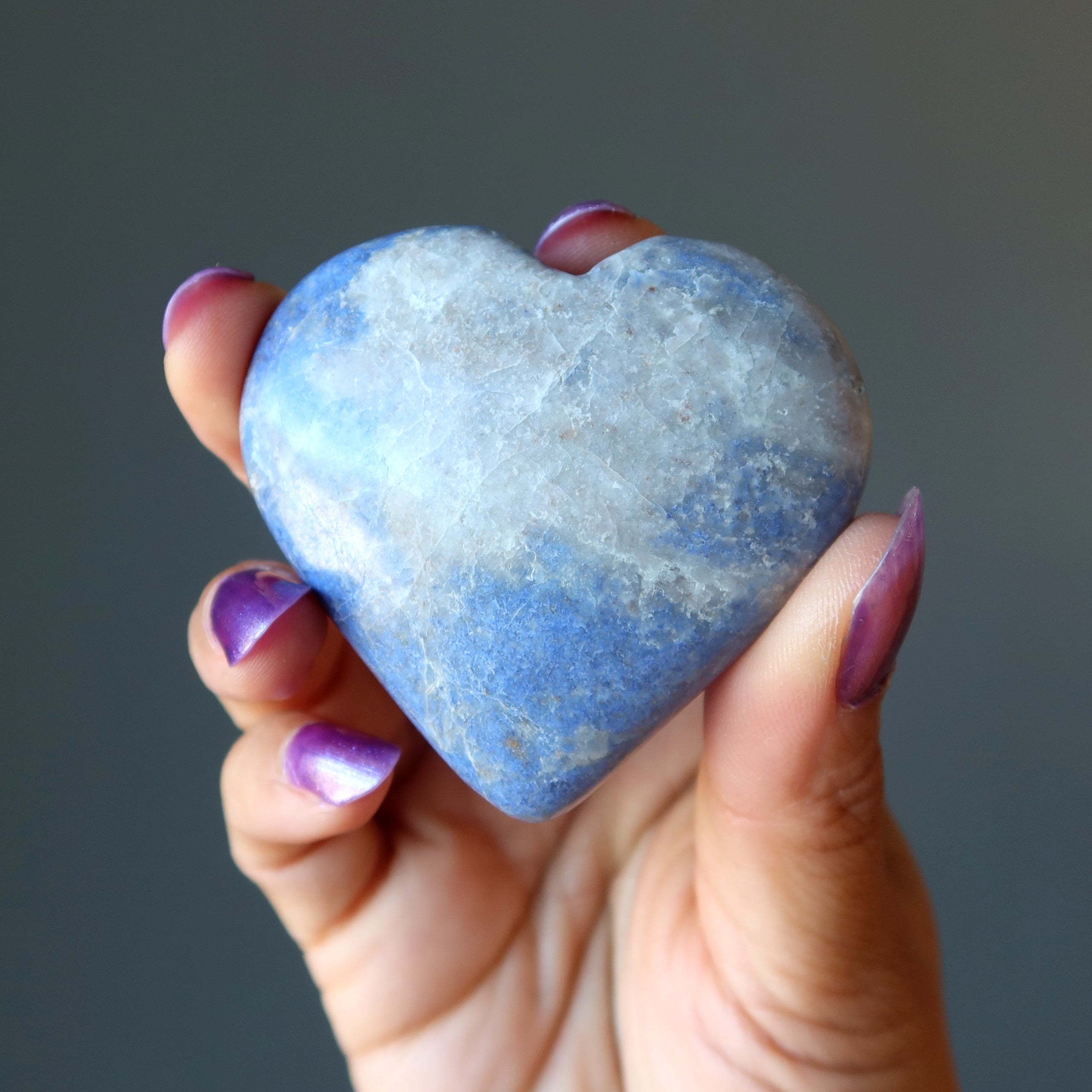 Dumortierite Heart Blue Badge Love Honor Loyalty