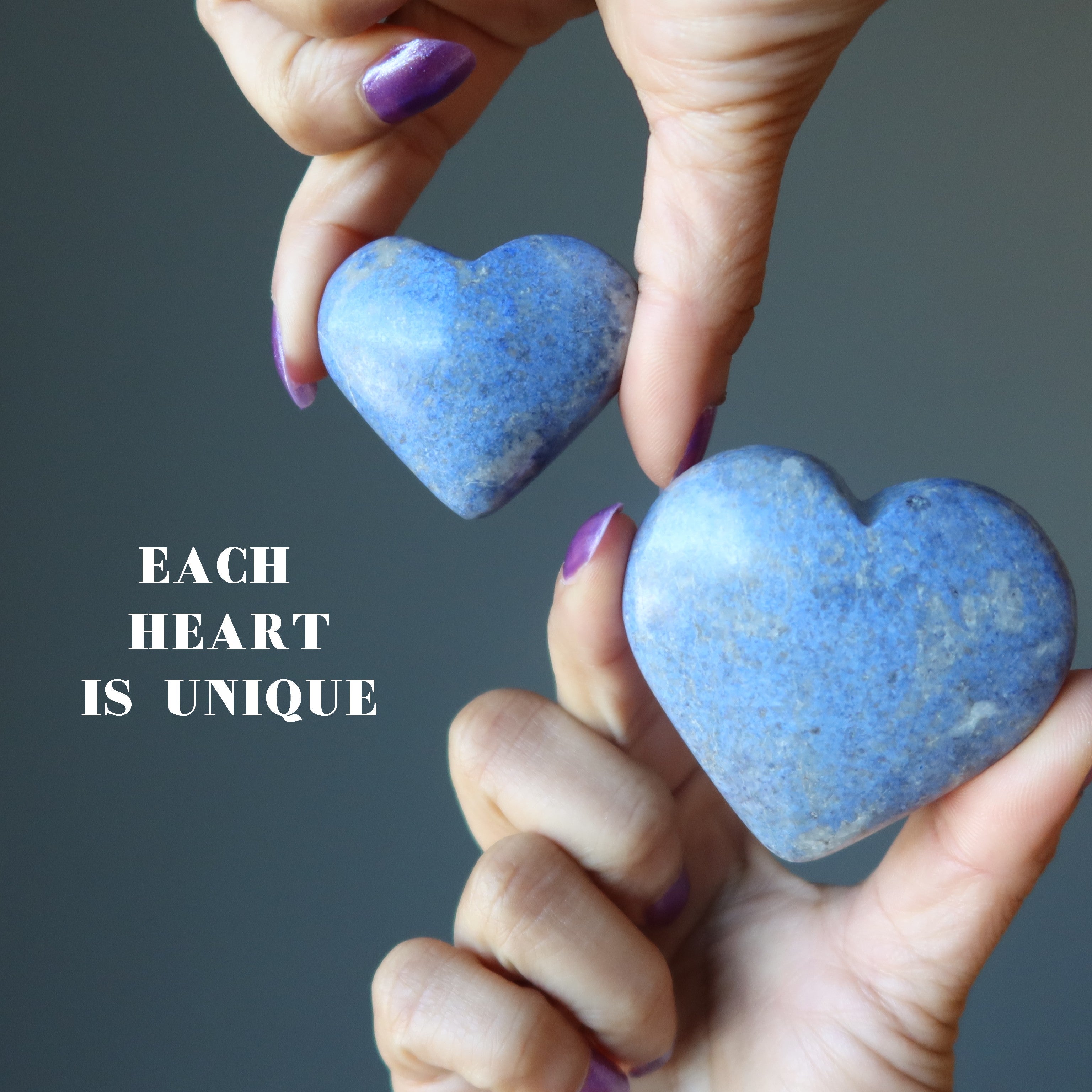 Dumortierite Heart Blue Badge Love Honor Loyalty