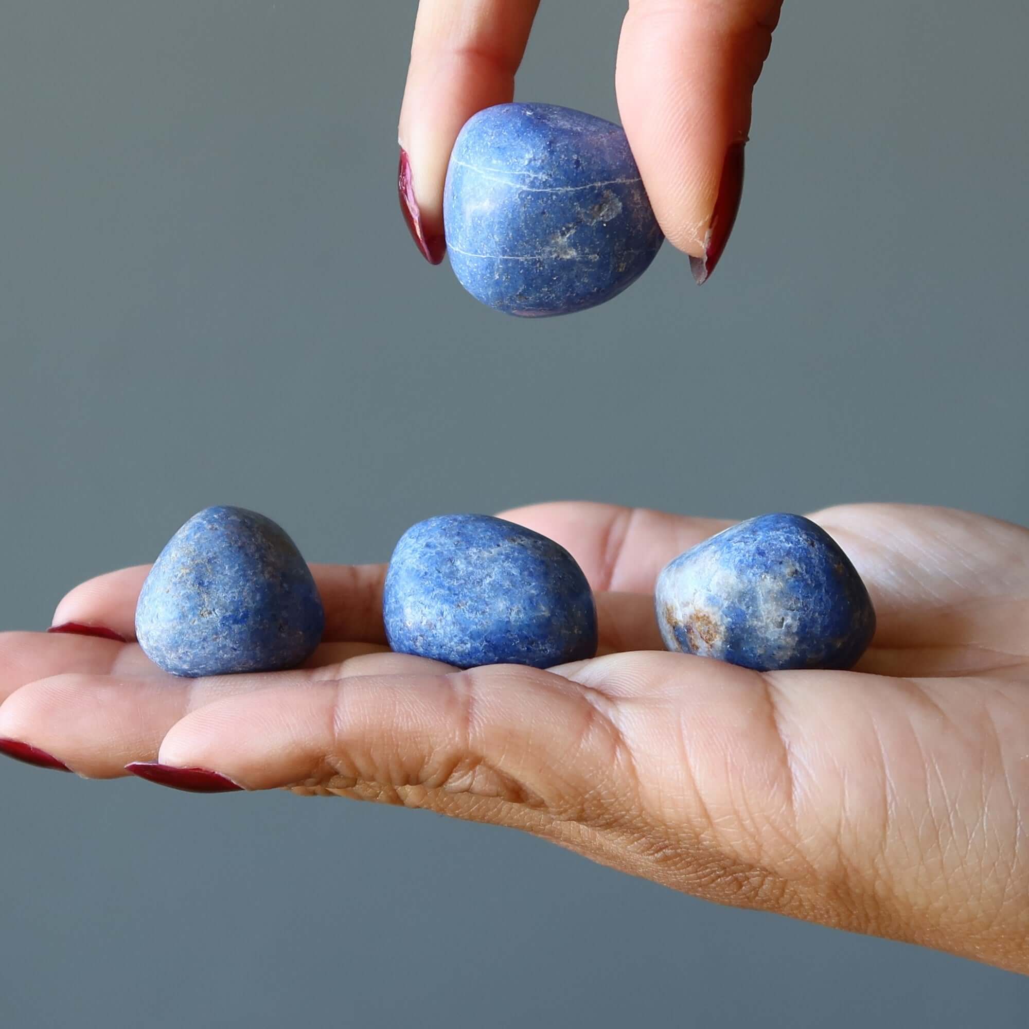 Dumortiérite Pierre Roulée Voyant Droit Bleu