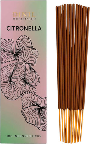 Citronella Incense Sticks – 100 Sticks | Hand-Rolled, Charcoal-Free | Clean Burn, Low Smoke | Aromatic Incense for Meditation, Yoga & Home Fragrance