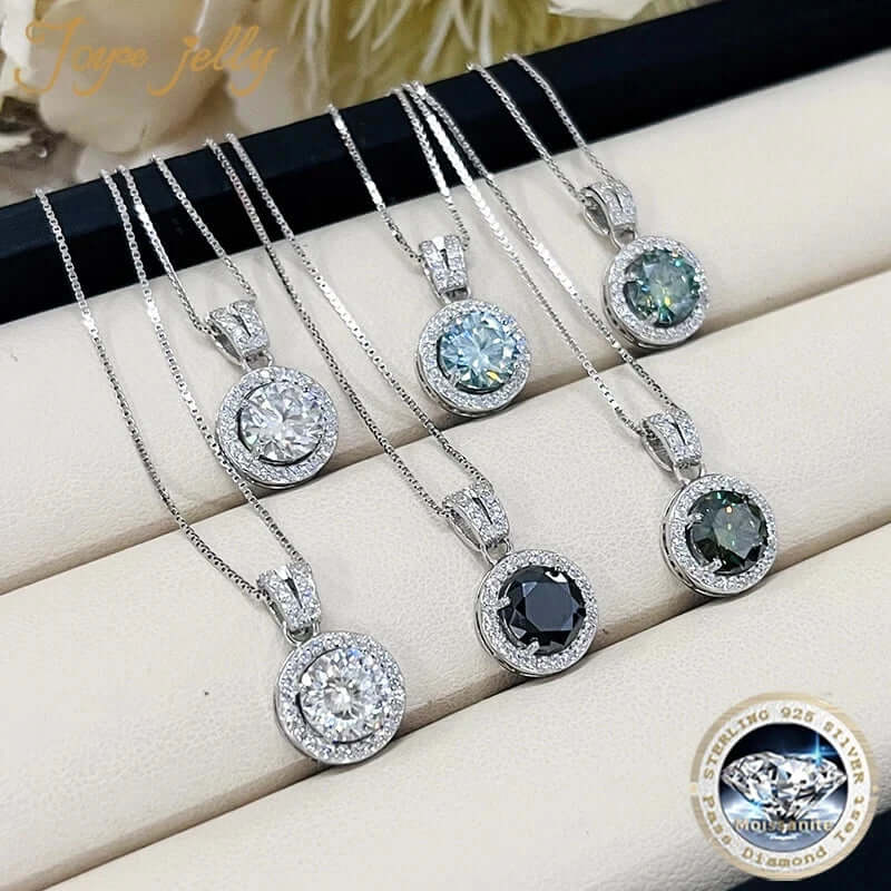Ensemble collier et boucles d'oreilles moissanite 2 carats en argent sterling 925, bijoux de mariage
