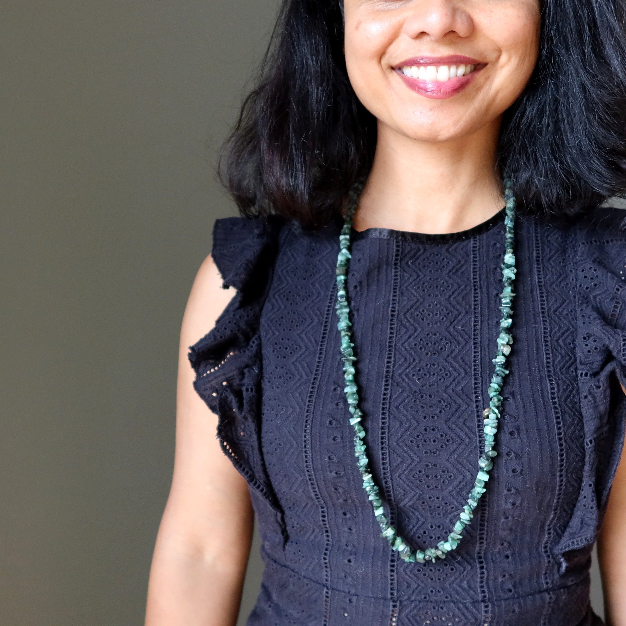 Collier Émeraude en Fil, Grandes Pierres Précieuses Vertes