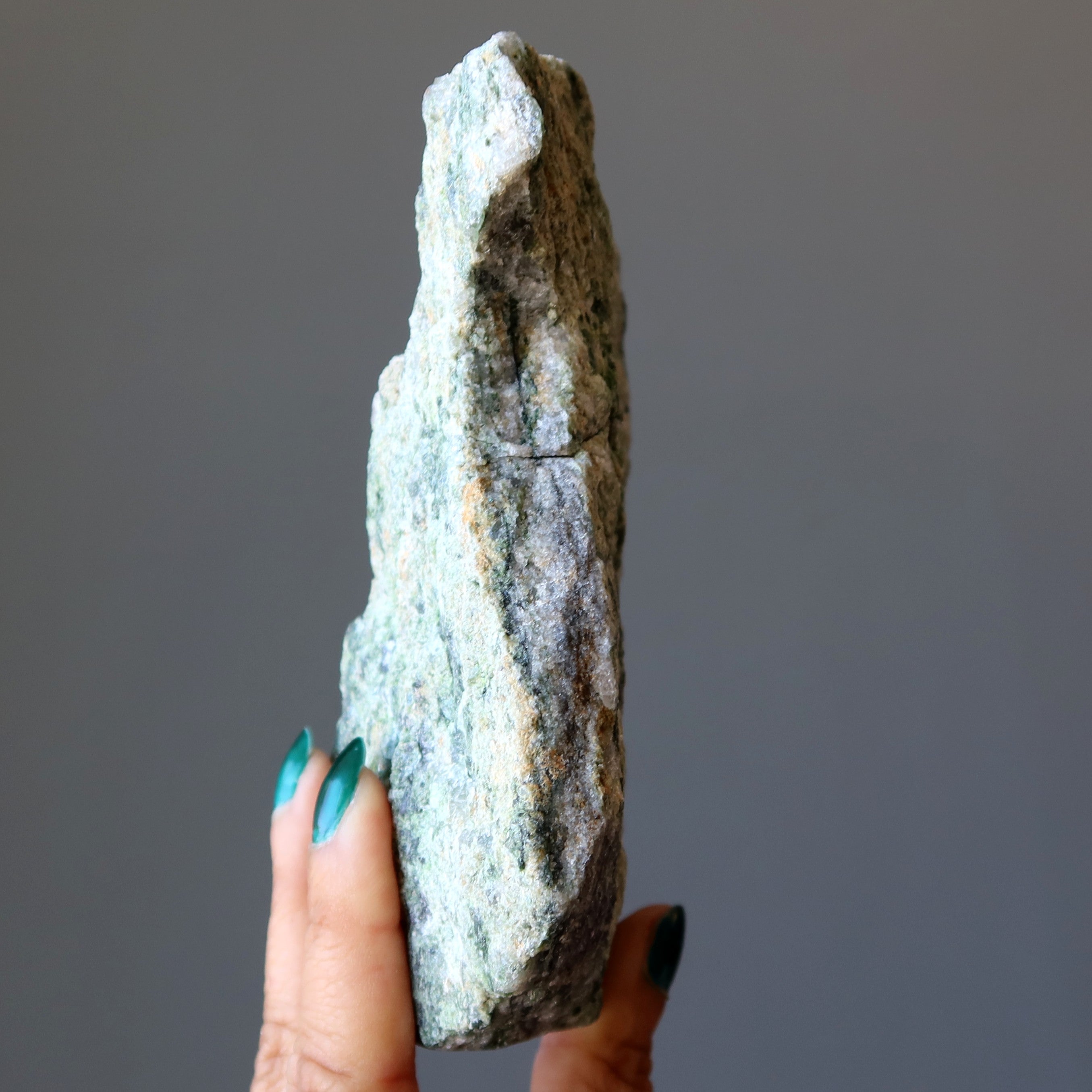 Epidote Raw Gemstone Mineral Wall of Wealth Money Standing Stone