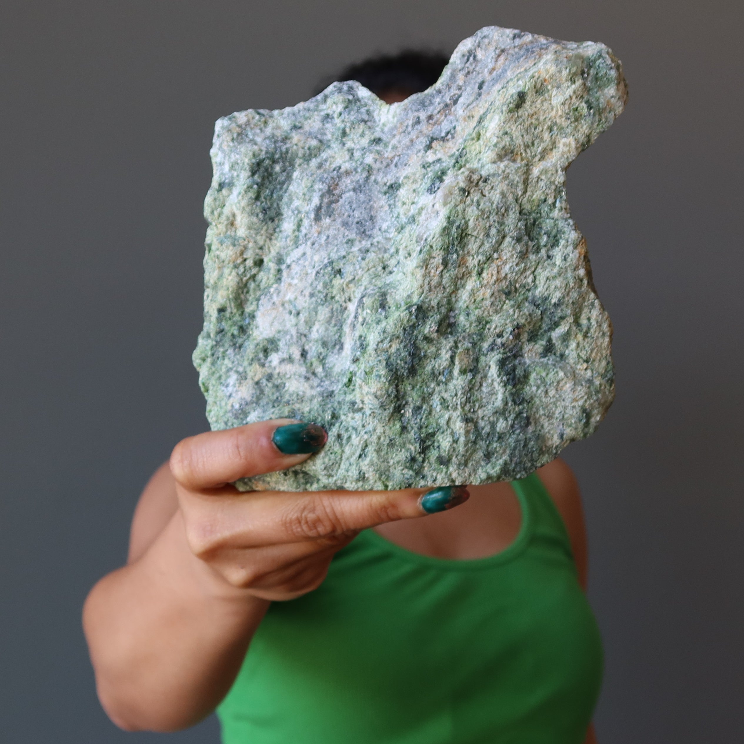 Epidote Raw Gemstone Mineral Wall of Wealth Money Standing Stone