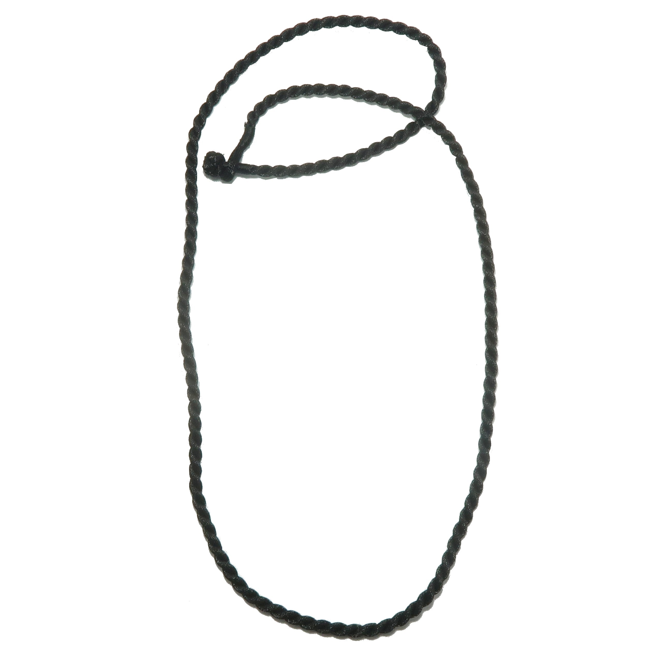 Fabric Cord Sleek Style Satin-Finished Black Nylon Twist