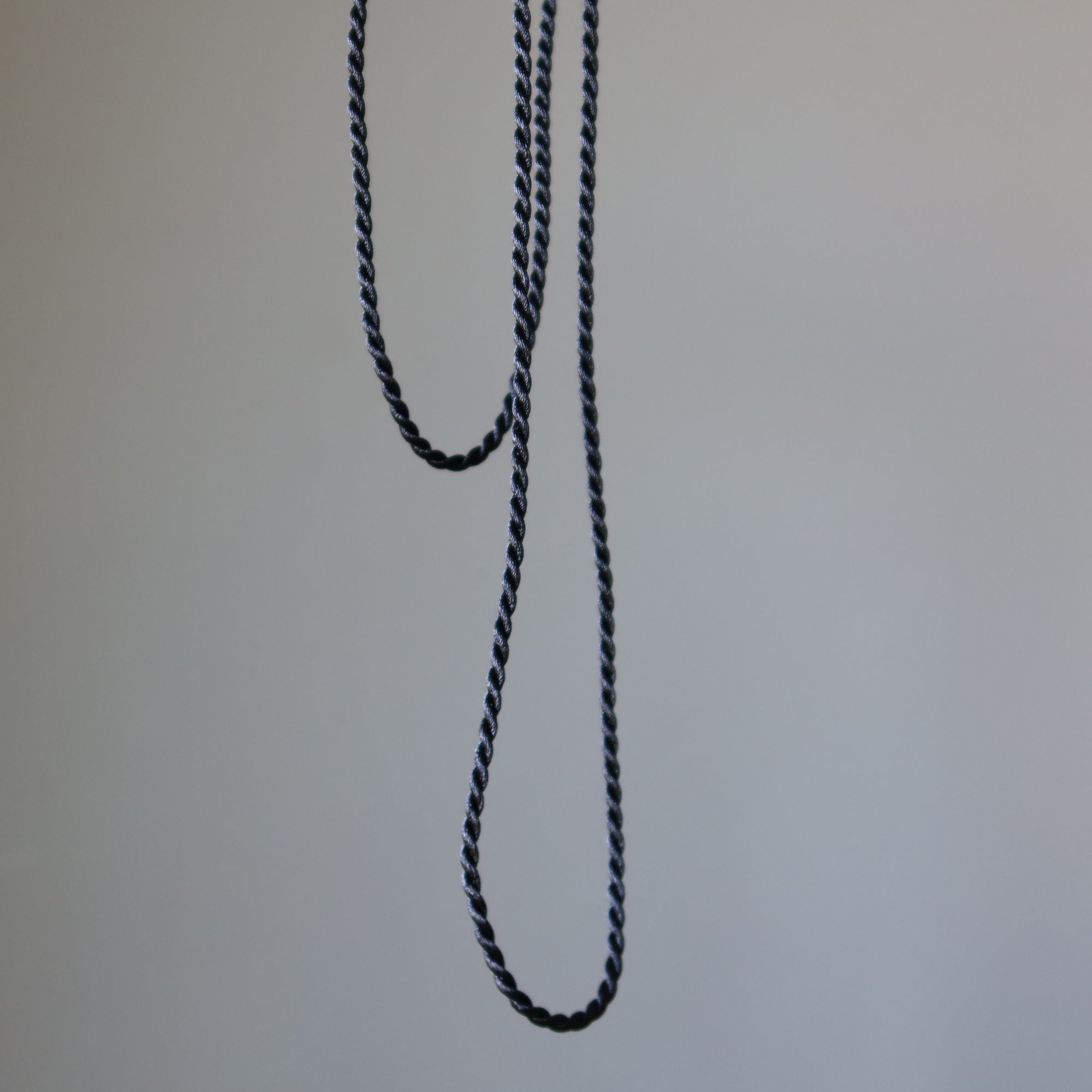 Fabric Cord Sleek Style Satin-Finished Black Nylon Twist