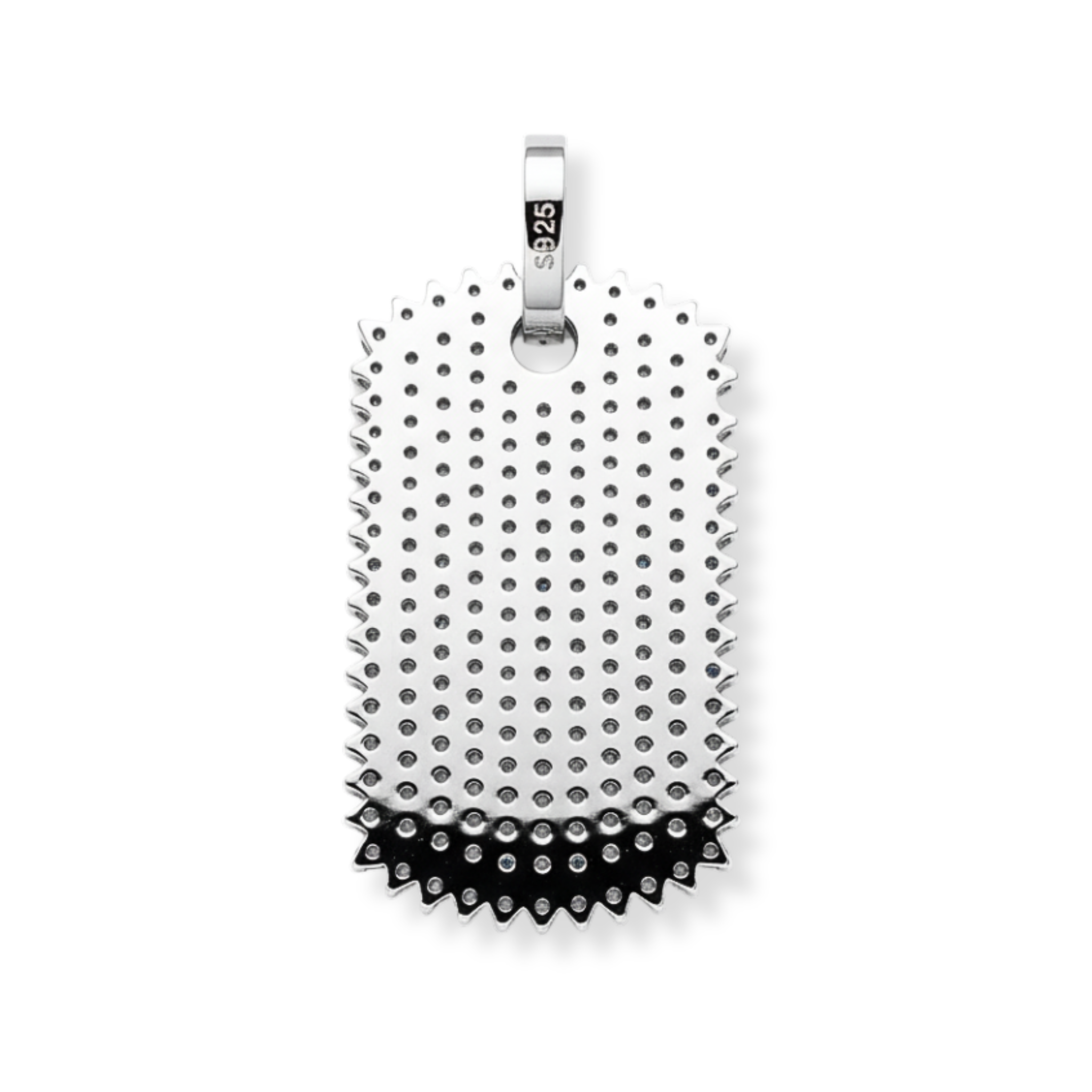 Moissanite Dog Tag Pendant in 925 Sterling Silver