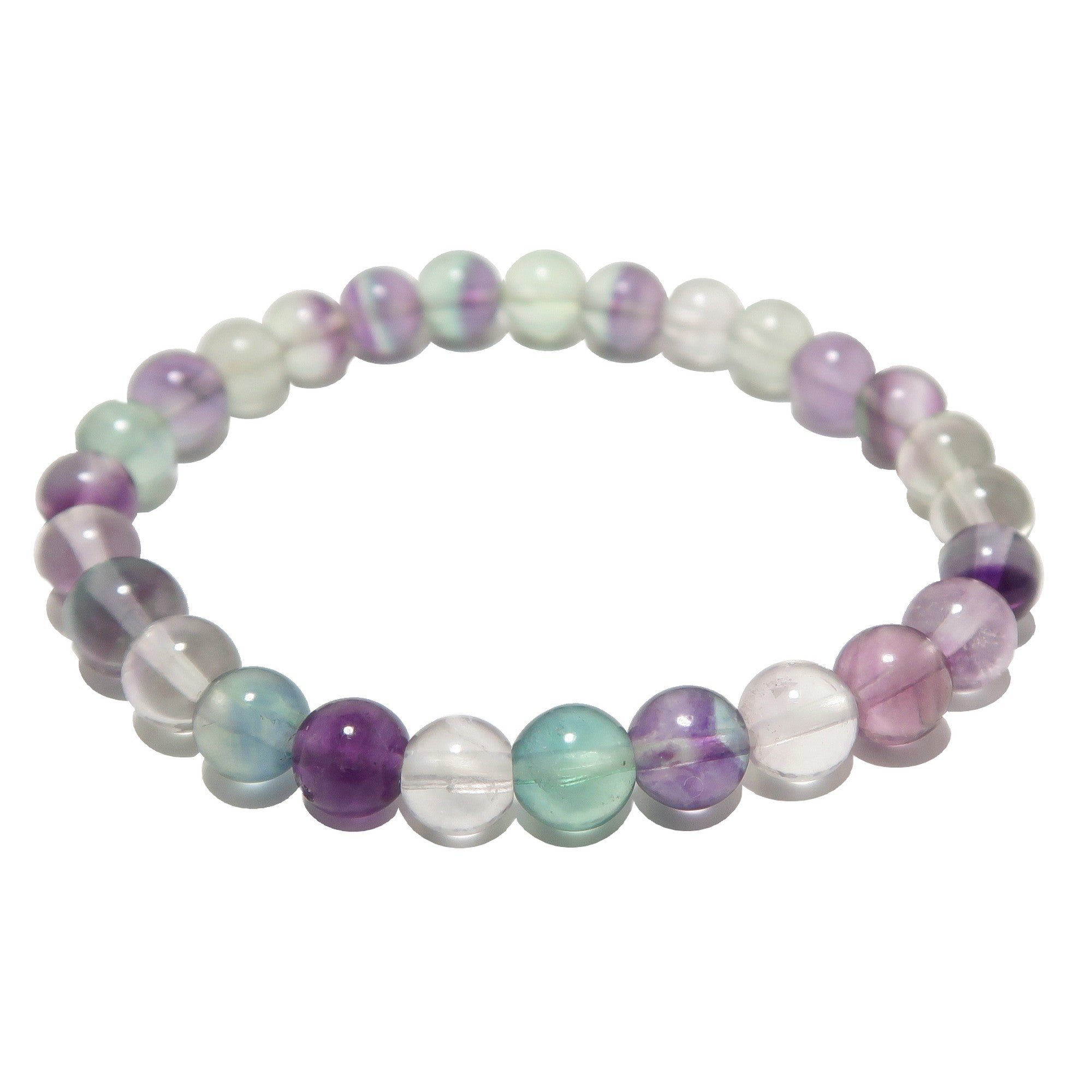 Fluorit Armband Regenbogen Edelsteinperlen Meditation Fokus