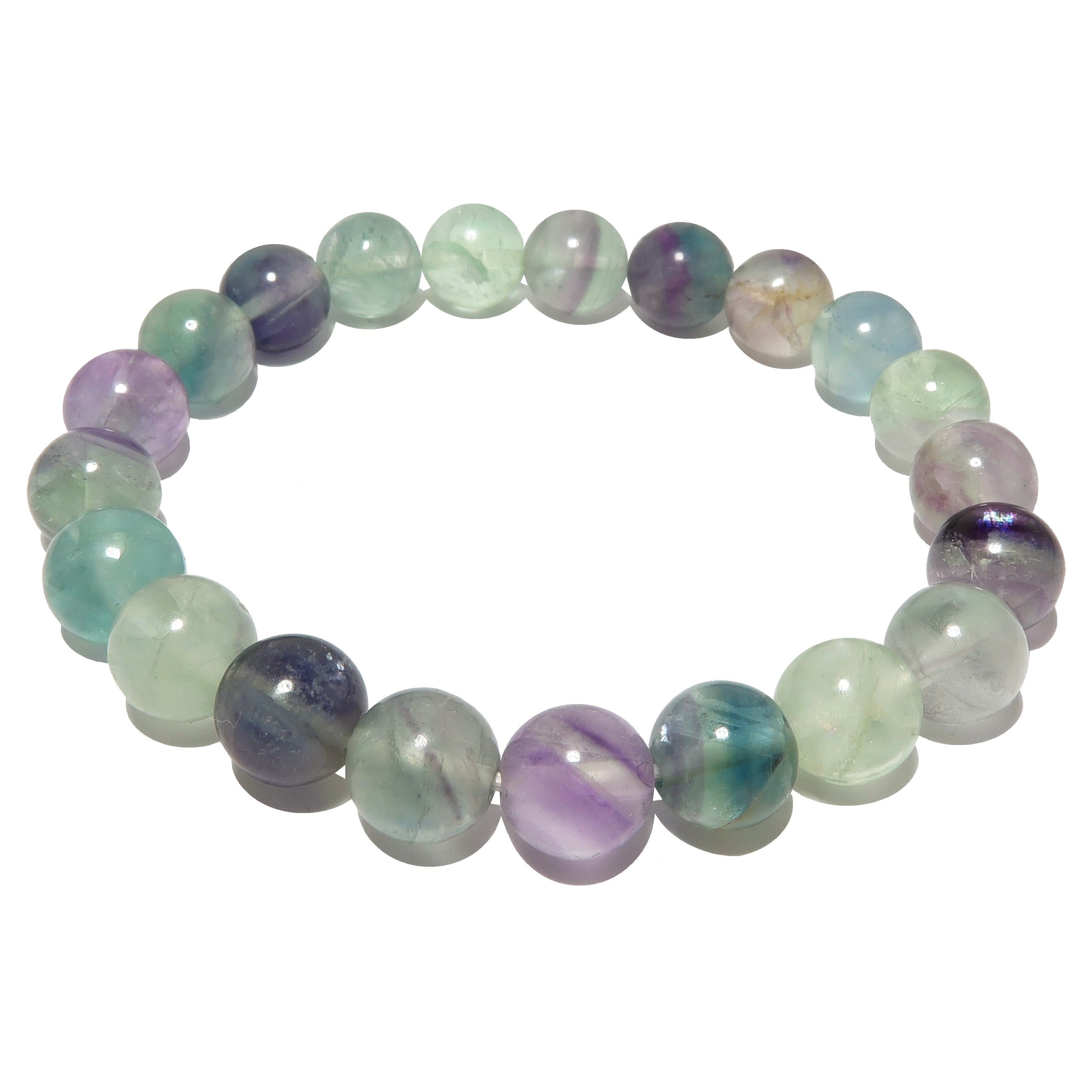 Fluorit Armband Regenbogen Edelsteinperlen Meditation Fokus