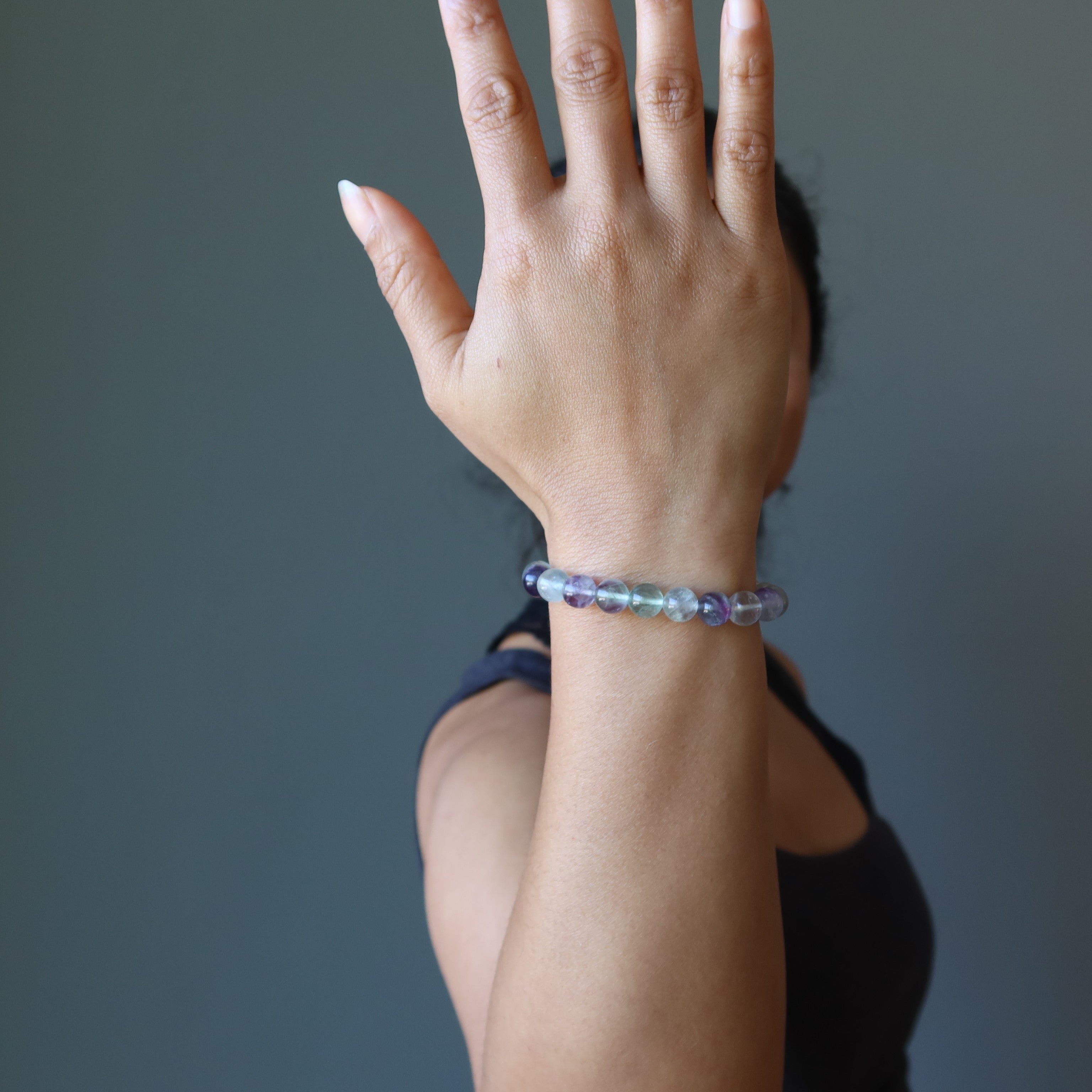 Fluorit Armband Regenbogen Edelsteinperlen Meditation Fokus