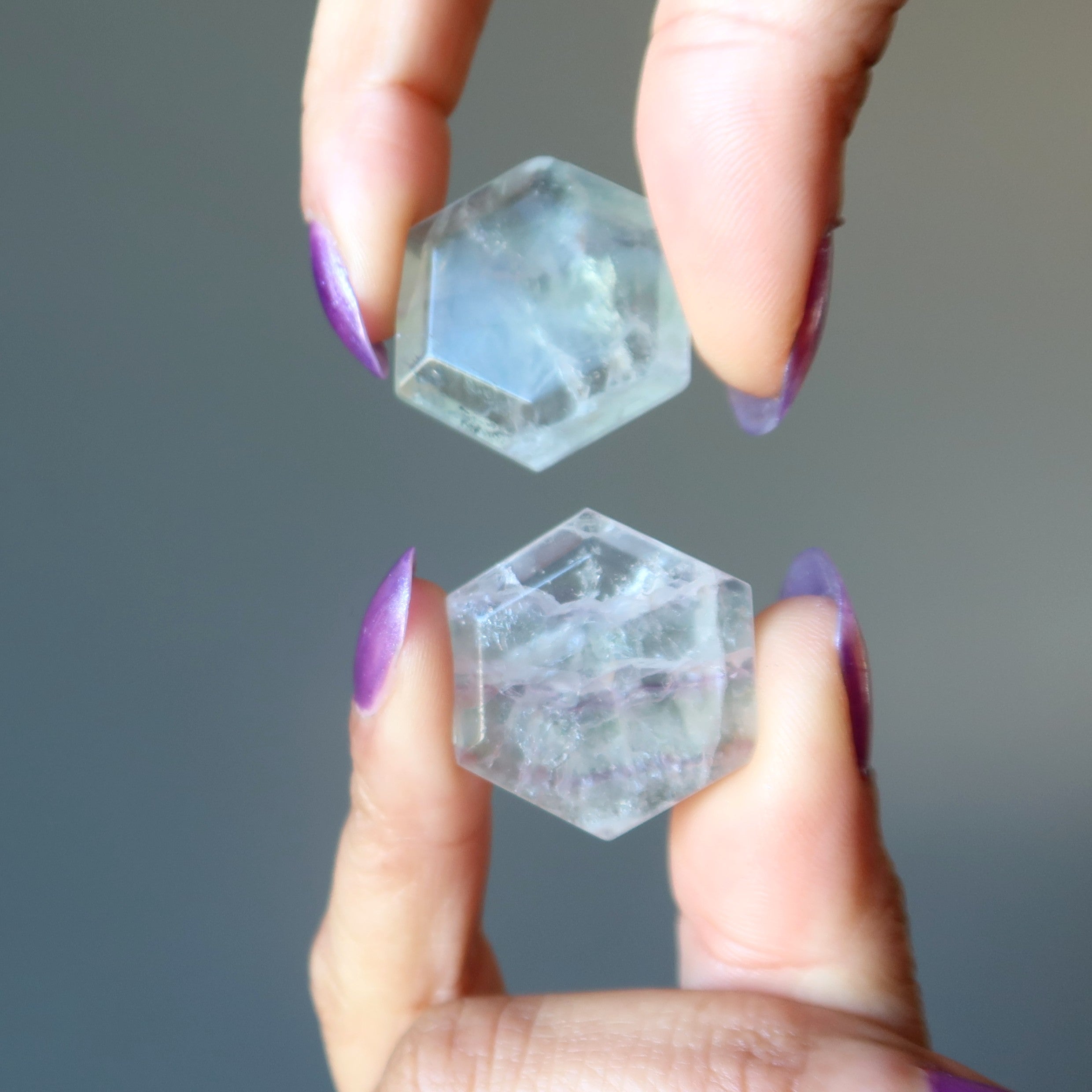 Fluorite Grid Crystal Hexagon for Spiritual Layout