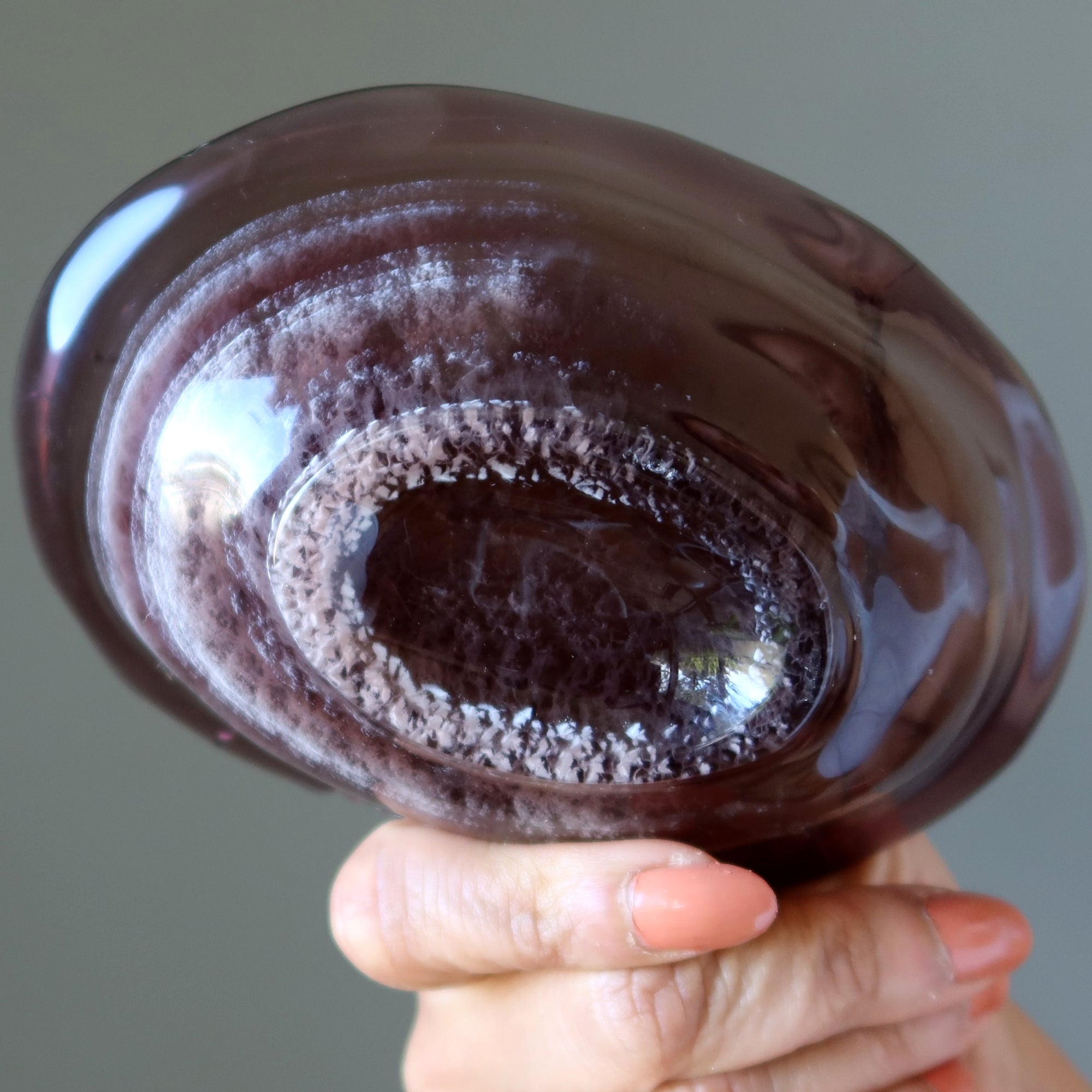 Fluorite Charger Purple Crystal Display Bowl Wounded Warrior