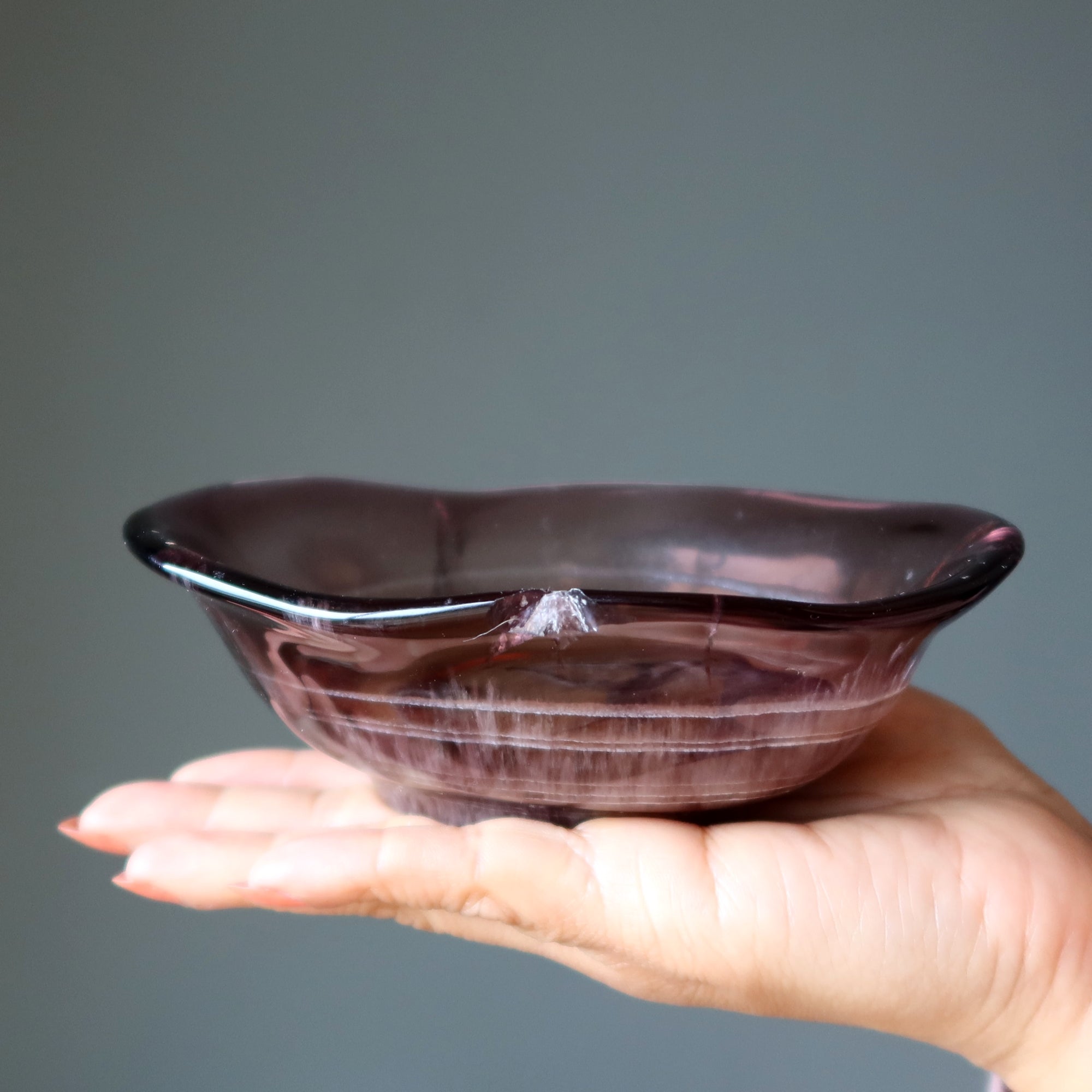 Fluorite Charger Purple Crystal Display Bowl Wounded Warrior