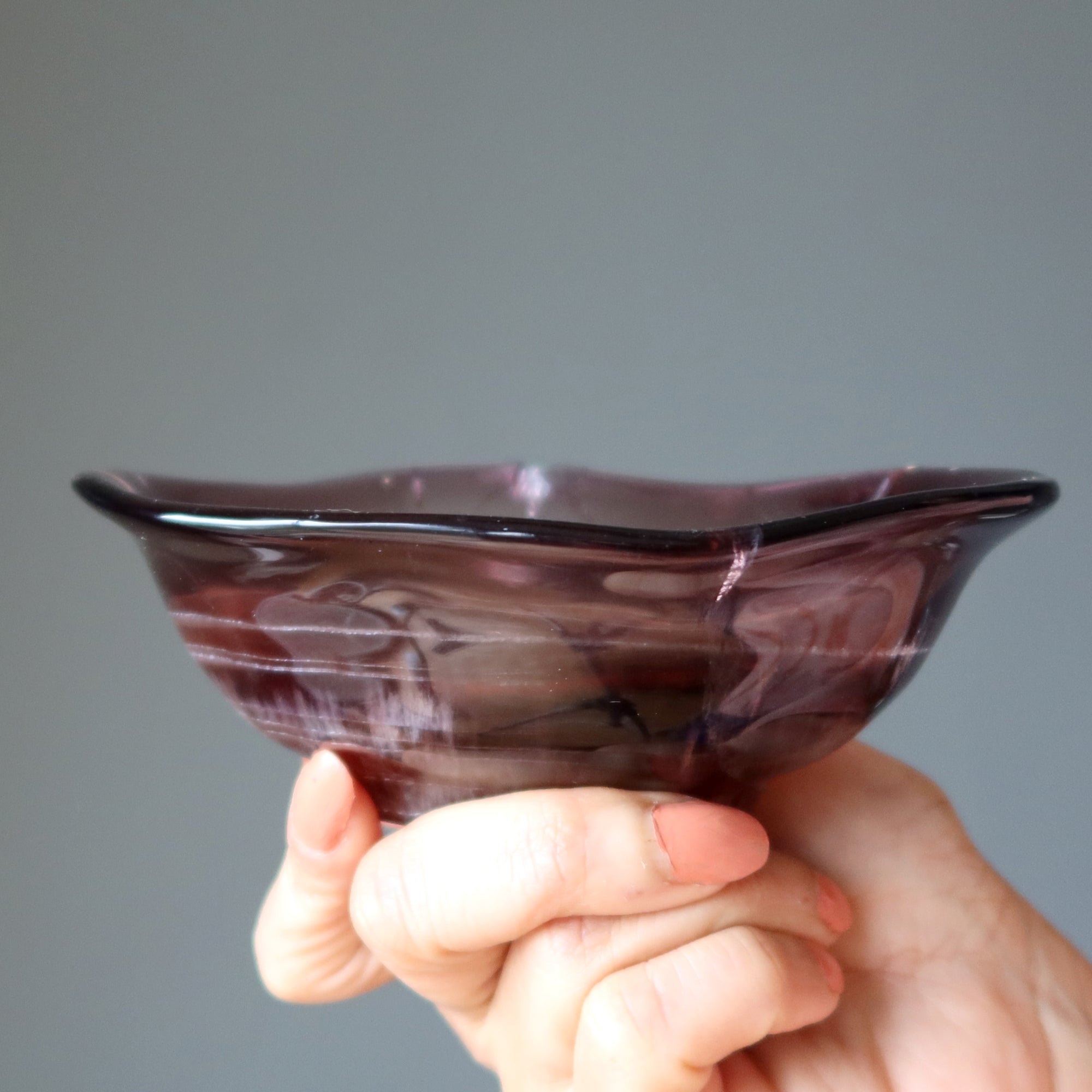 Fluorite Charger Purple Crystal Display Bowl Wounded Warrior