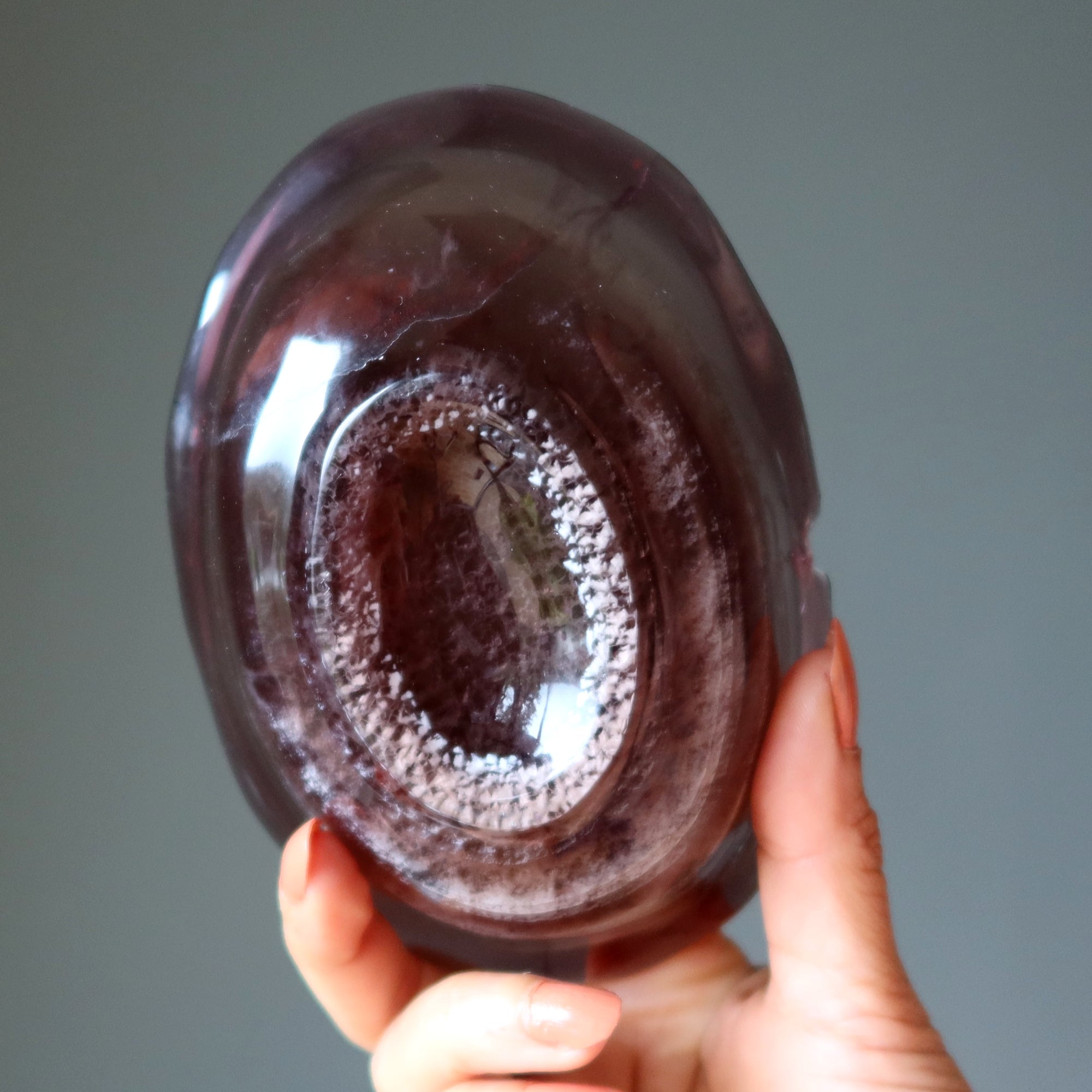 Fluorite Charger Purple Crystal Display Bowl Wounded Warrior