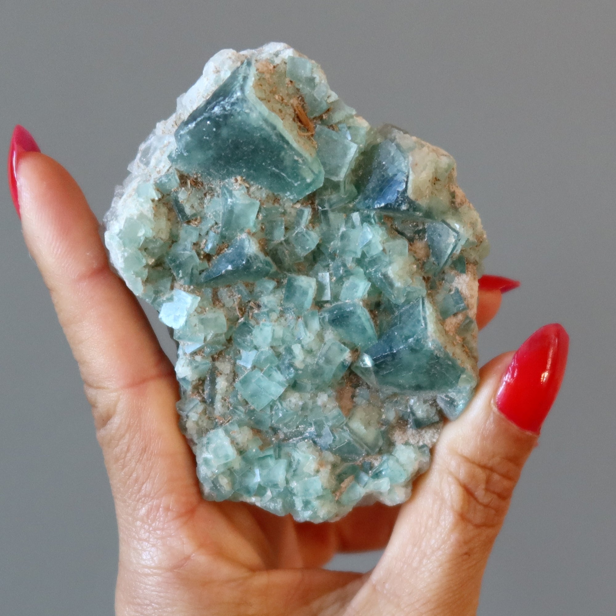 Fluorite Cluster Green Genius Crystal Cubes 3.2 Inch