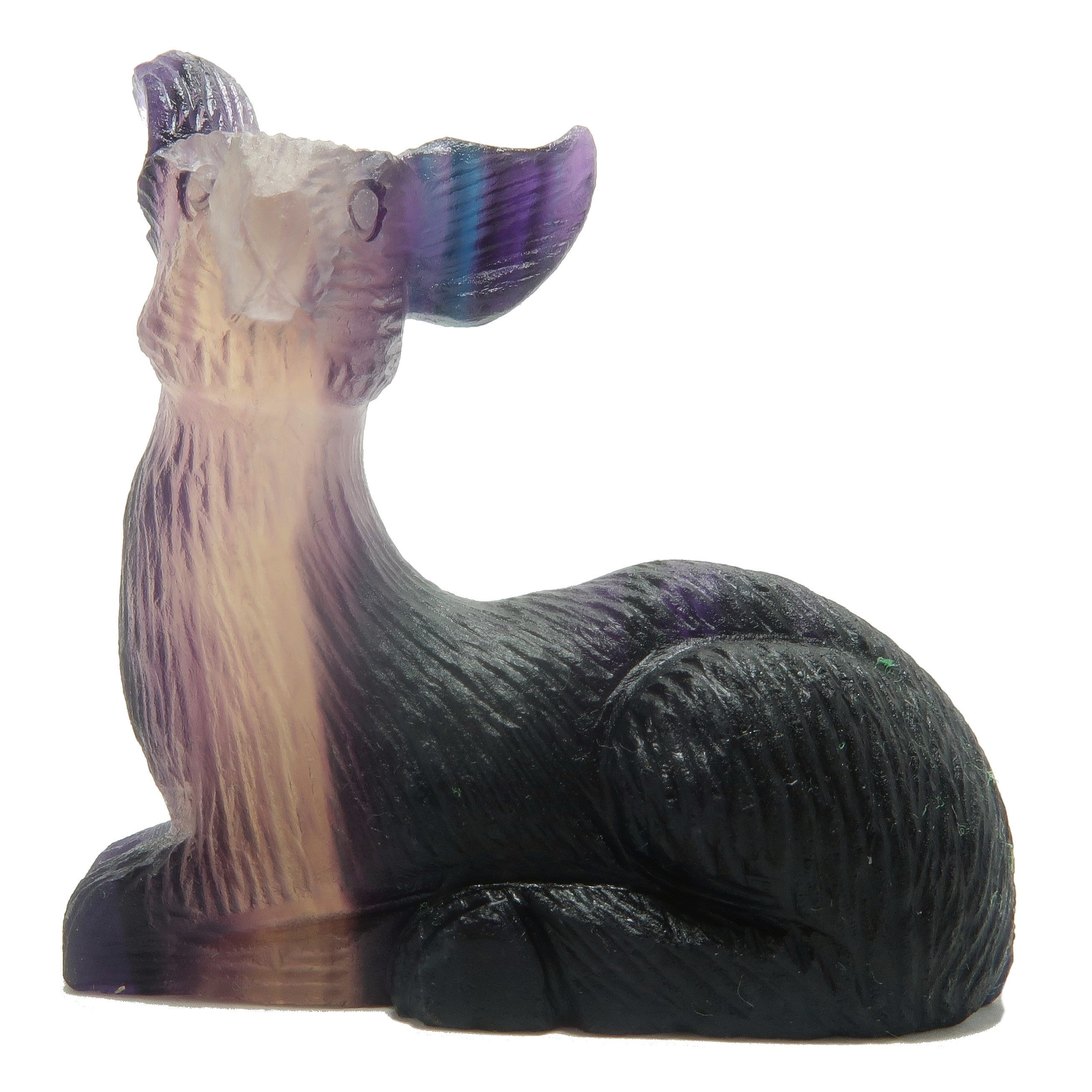 Figurine de cerf en fluorite - Pré enchanté