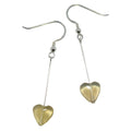 Fluorite Earrings Yellow Heart Sunny Smile Sterling Silver