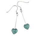 Fluorite Earrings True Blue Heart Sterling Silver