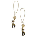 Fluorite Earrings Giraffe Grace Glory Yellow Dangle Gems