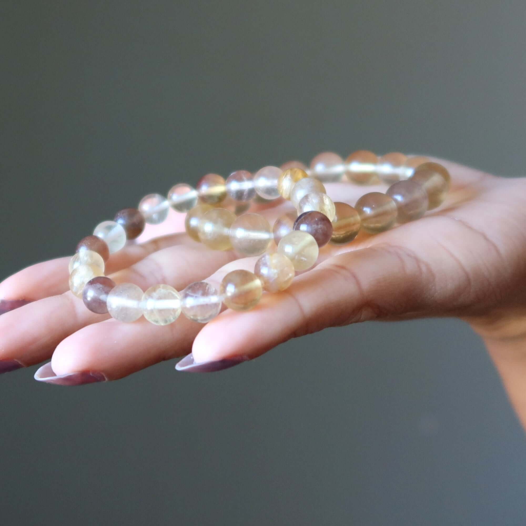 Fluorite Bracelet Golden Yellow Gemstone Eye on the Prize