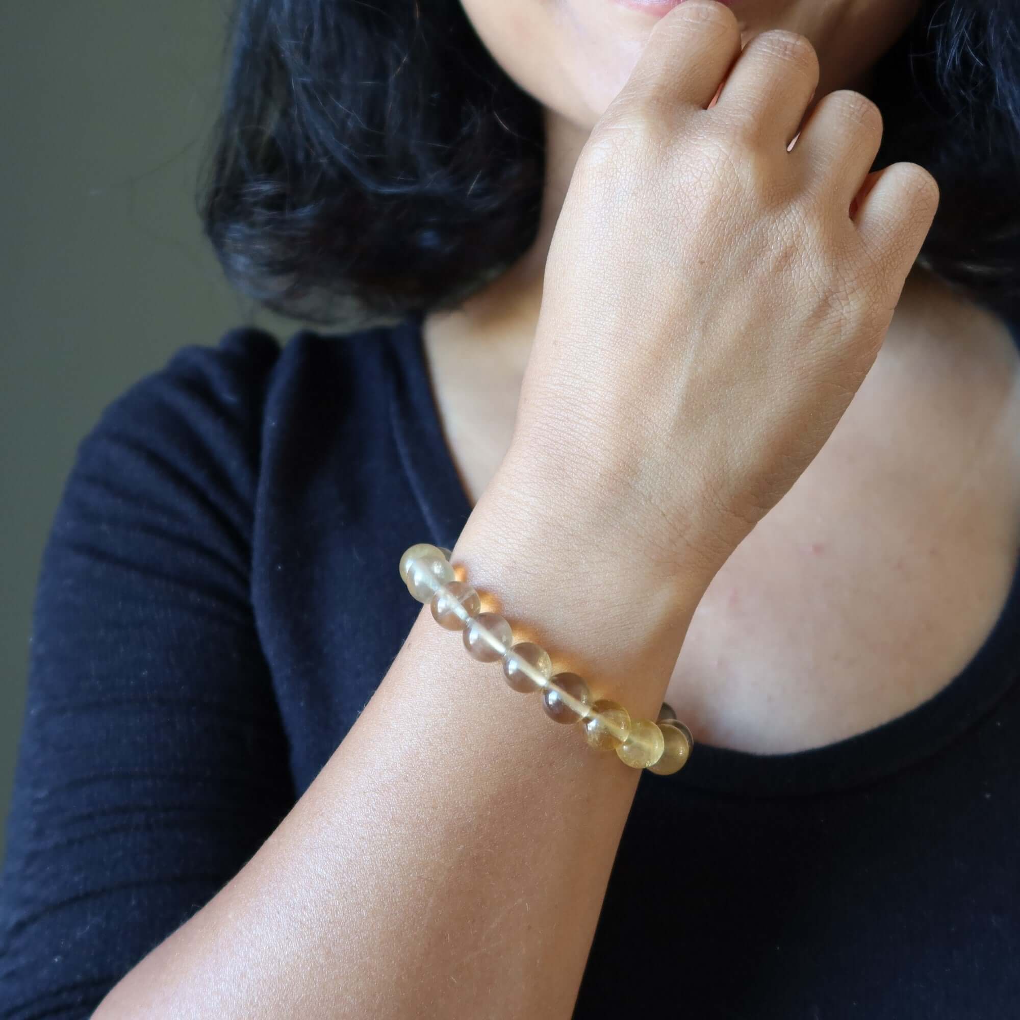 Fluorite Bracelet Golden Yellow Gemstone Eye on the Prize
