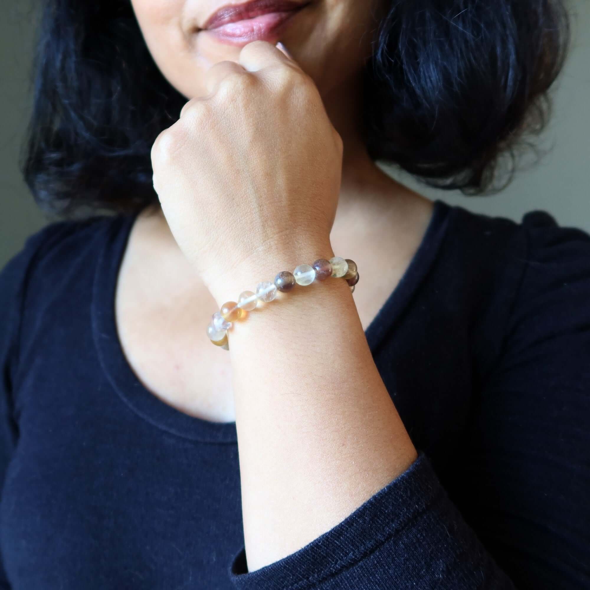Fluorite Bracelet Golden Yellow Gemstone Eye on the Prize