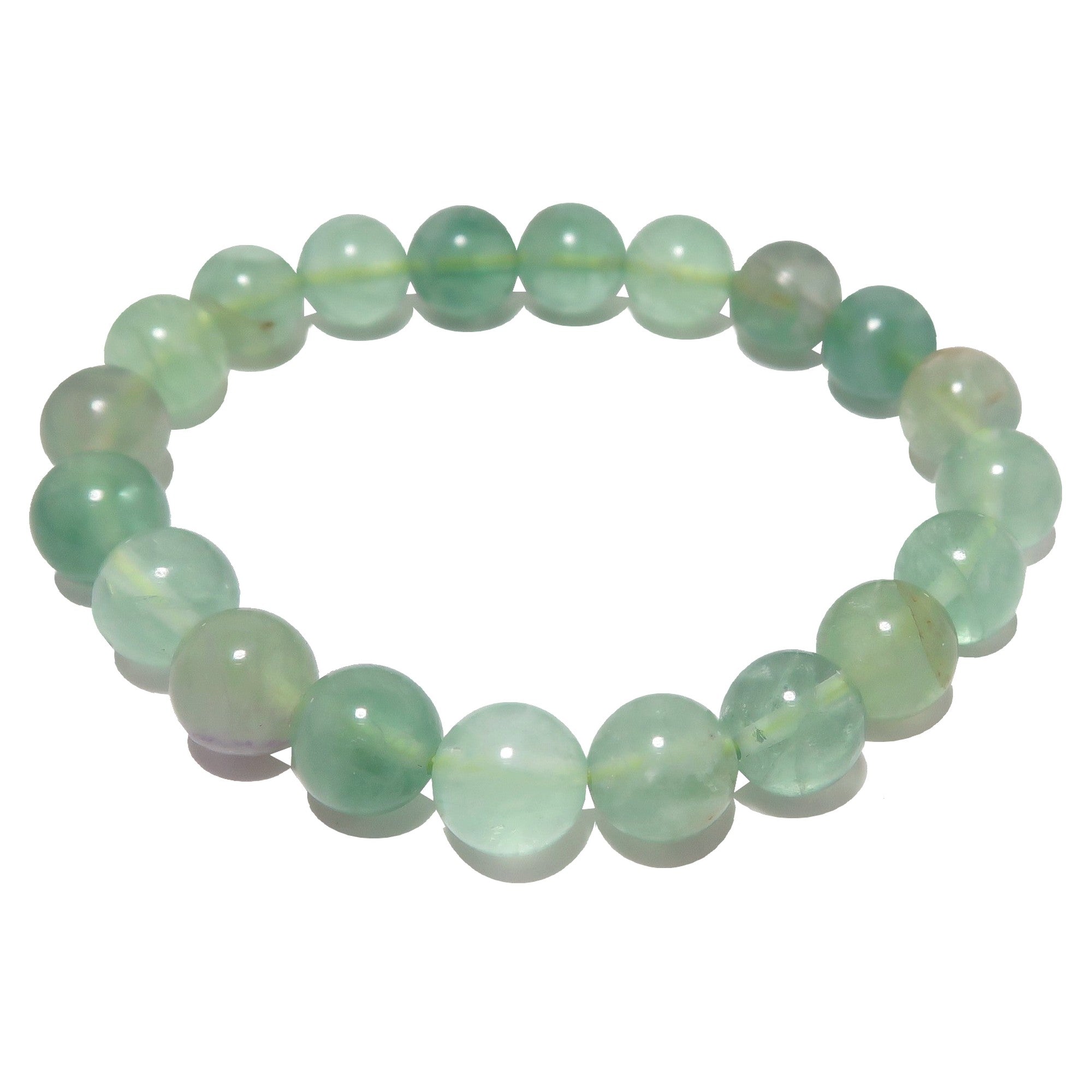 Bracelet en fluorite Perles de cristal vert naturel Pierre de génie