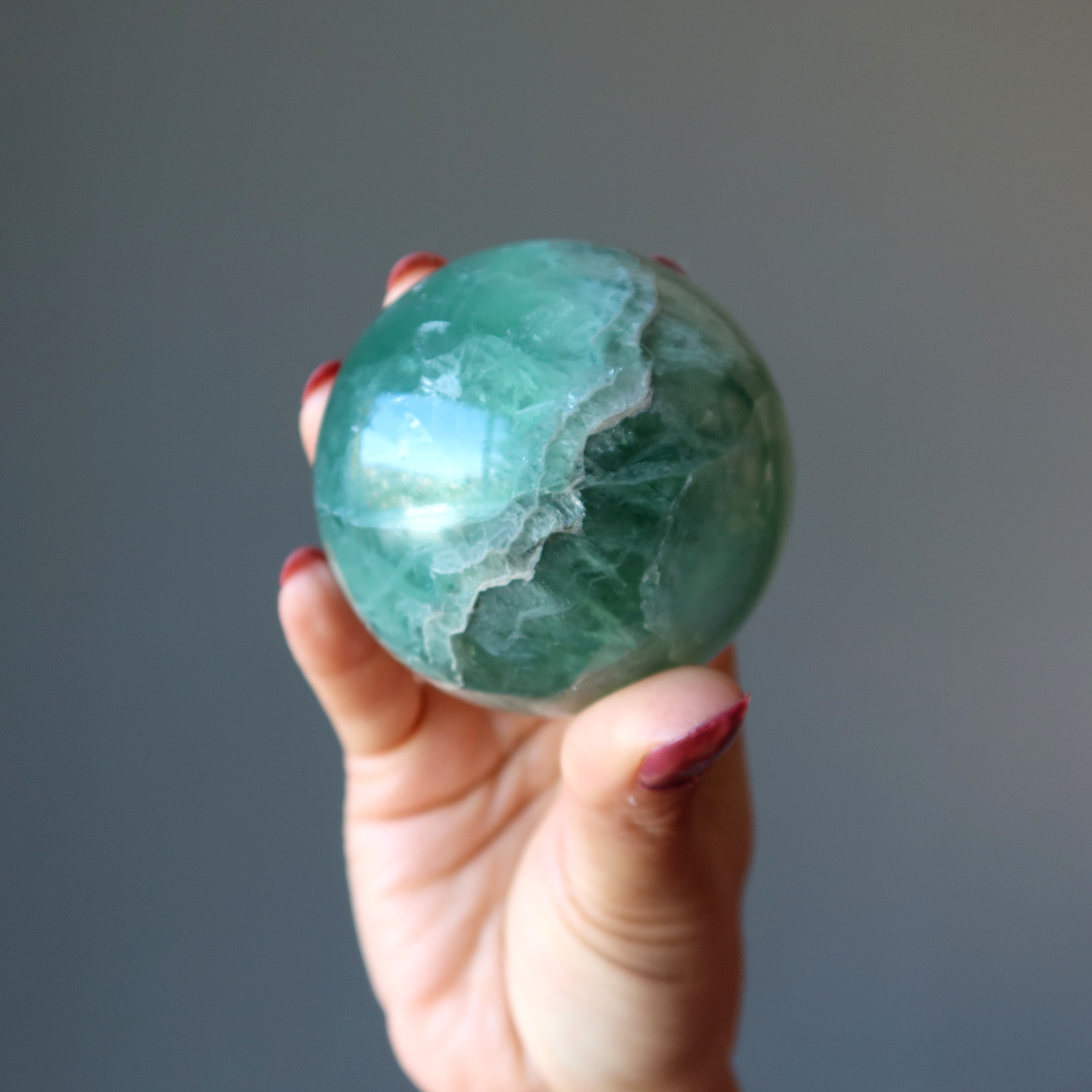Fluorit Kugel Grün Genius Glänzende Glaskugel