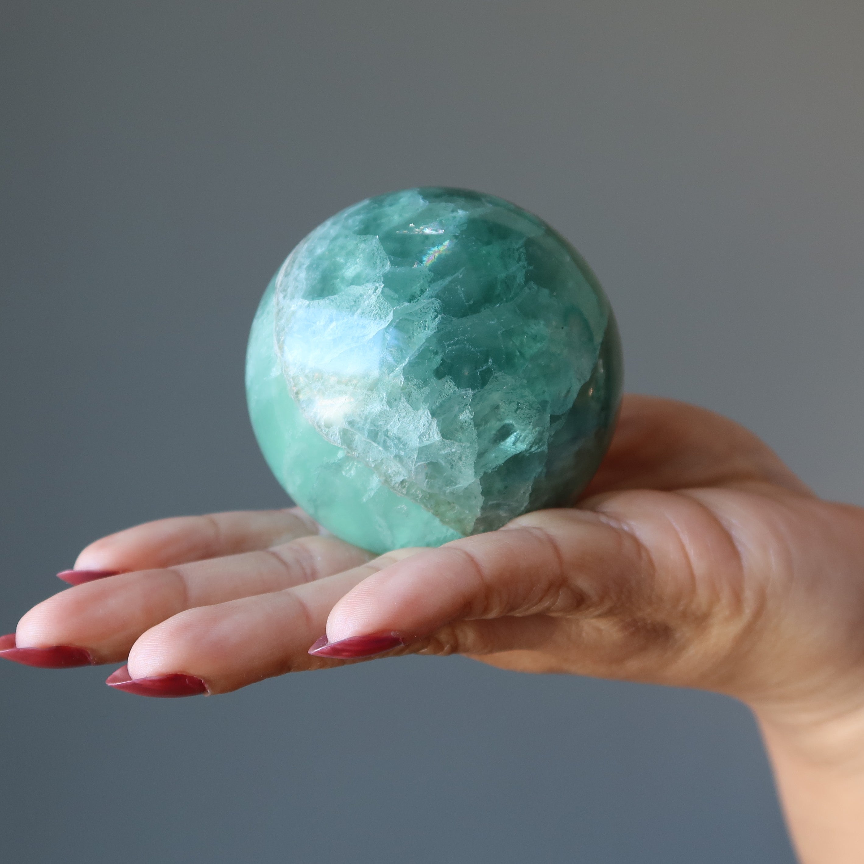 Fluorit Kugel Grün Genius Glänzende Glaskugel