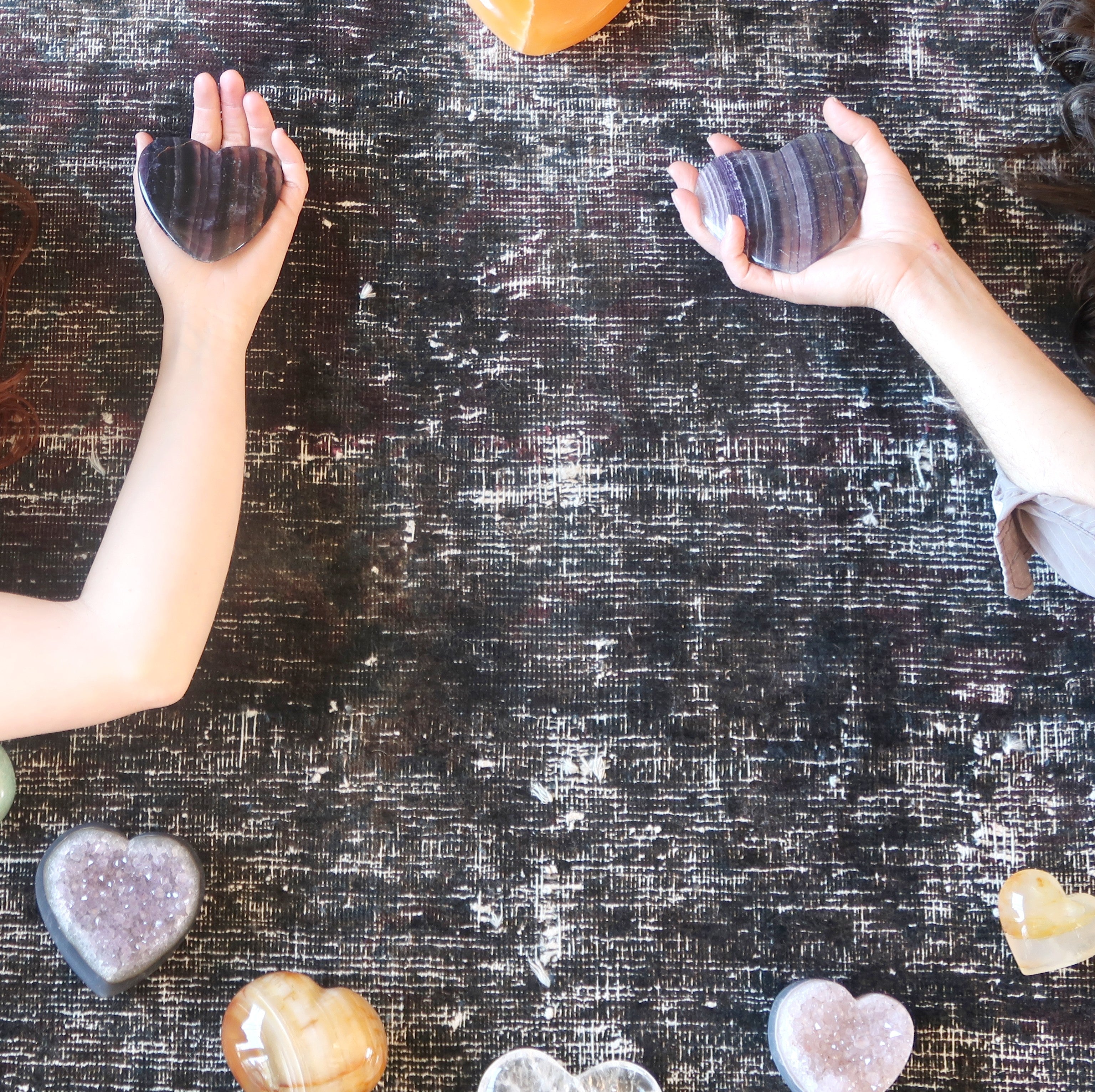 Fluorite Heart Your Love is an Honor Clear Purple Gemstone