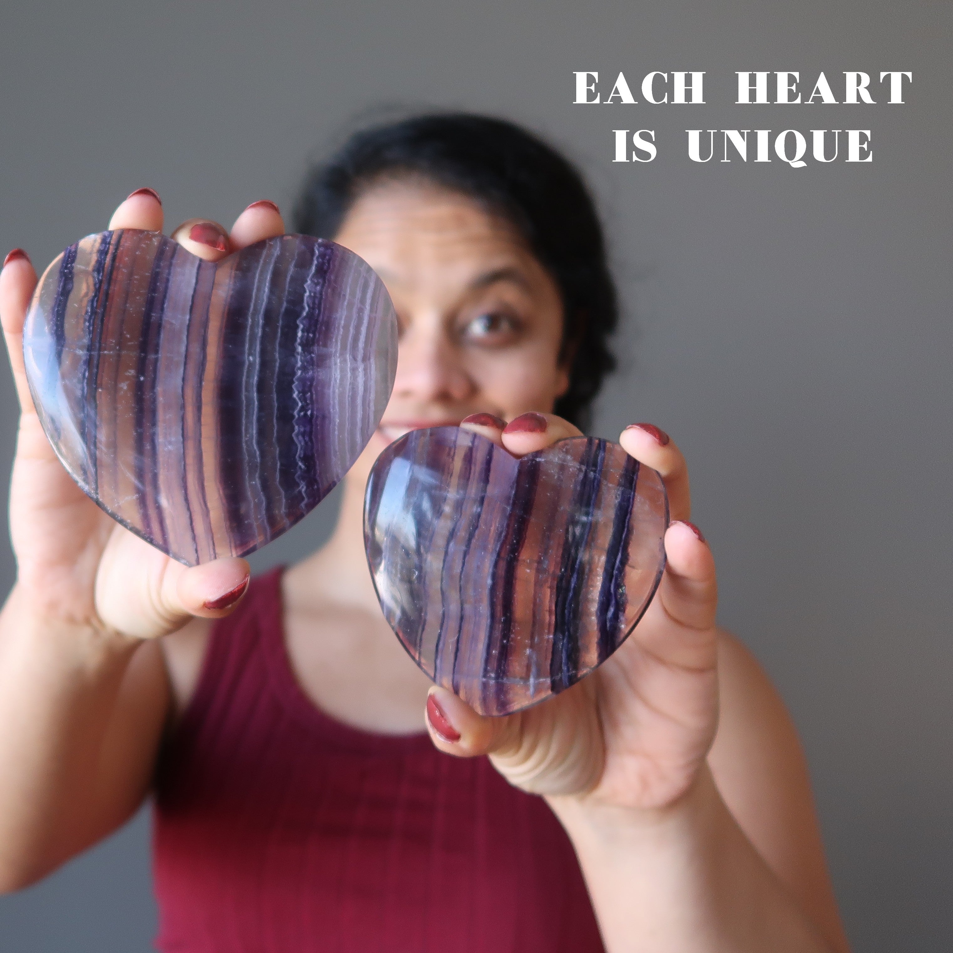 Fluorite Heart Your Love is an Honor Clear Purple Gemstone