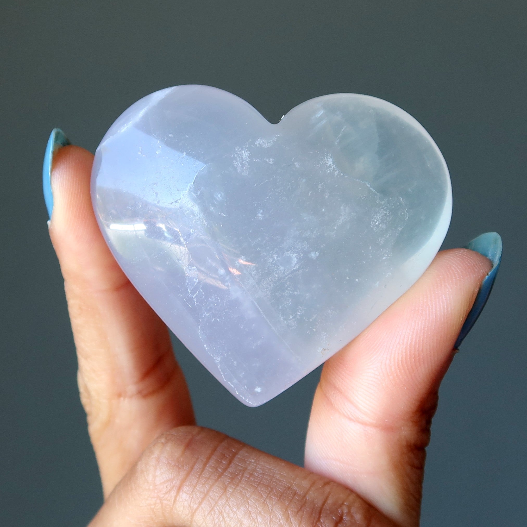 Fluorite Heart Lavender Yttrium Love Crystal